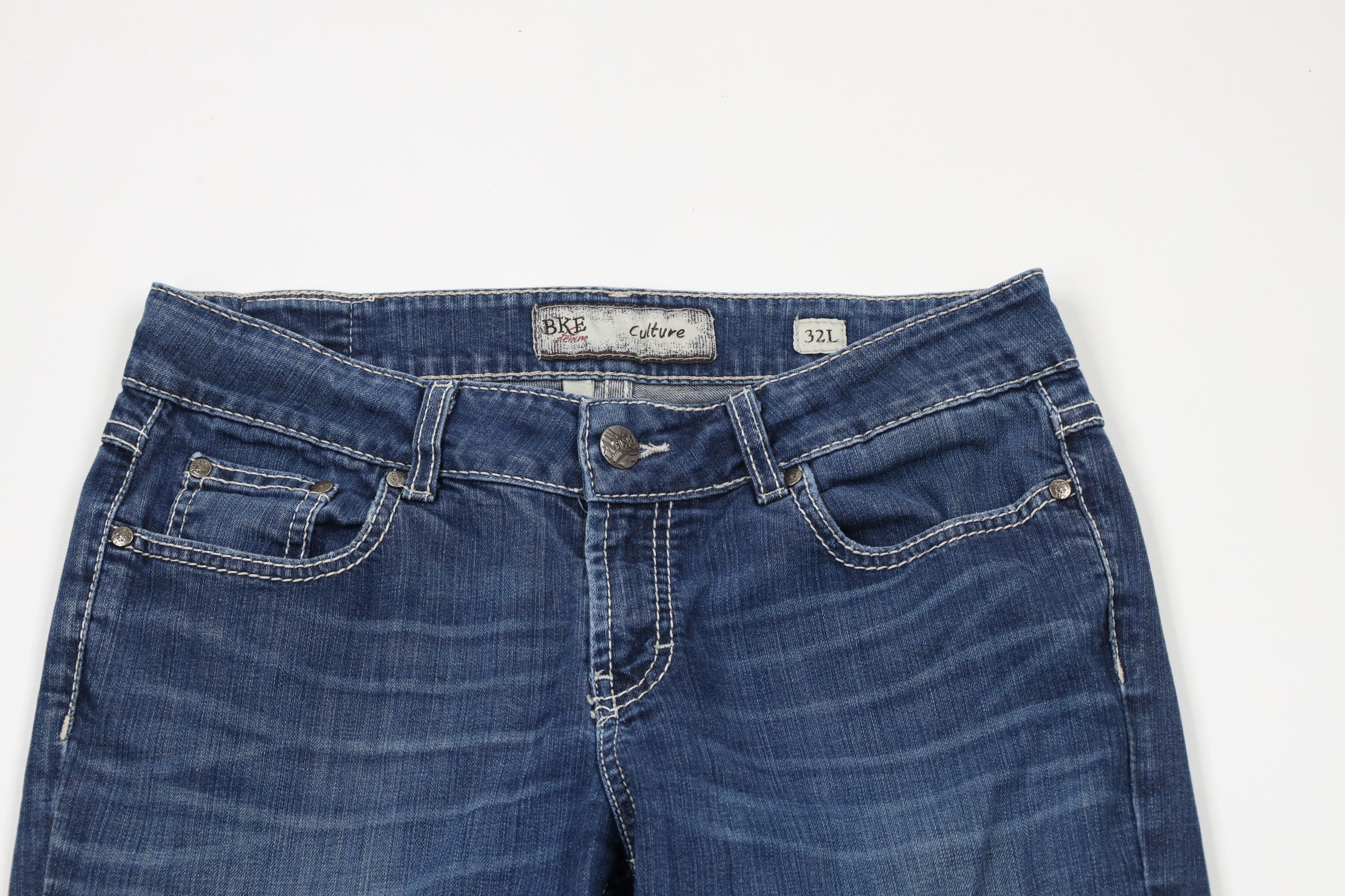 BKE × Vintage Buckle BKE Faded Thick Stitch Stretch Culture Bootcut Jeans Size 32" / US 10 / IT 46 - 2 Thumbnail