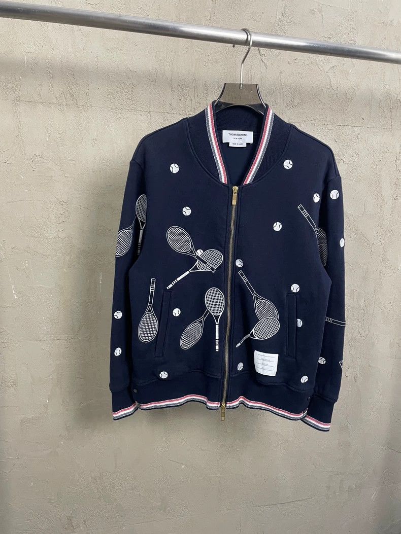 Thom Browne Thom Browne size1 Blue Tibetan embroidered tennis zipper co Size US S / EU 44-46 / 1 - 1 Thumbnail