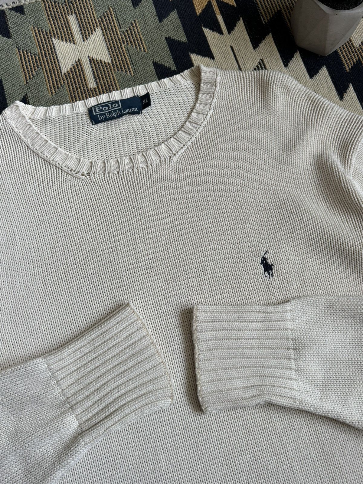 Polo Ralph Lauren Vintage 90’s Polo Ralph Lauren Cream Knitted Sweater Size US XL / EU 56 / 4 - 6 Thumbnail