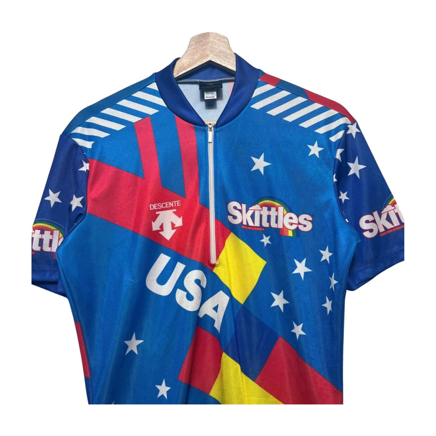 Vintage 1992 Team USA Descente Skittles Cycling Jersey M