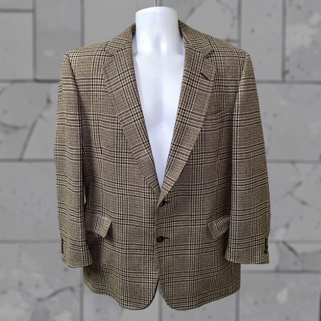 Vintage Hart Schaffner And Marx Jack Nicklaus Mens Brown Plaid 2 Button Coat Size 44 Size US S / EU 44-46 / 1 - 1 Thumbnail