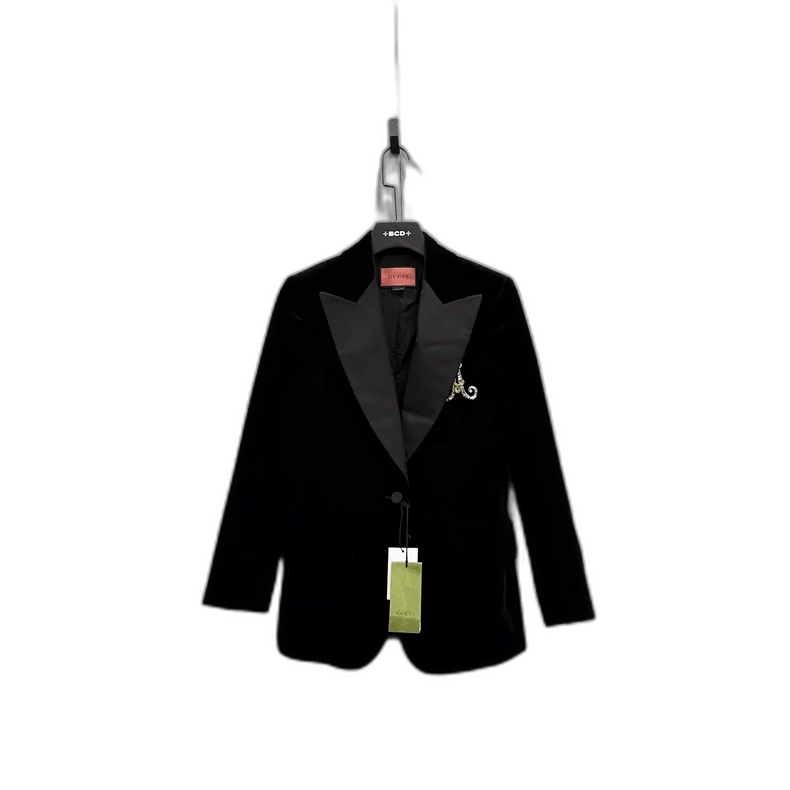 Gucci GUCCI Black Velvet Brooch Suit Jacket-2506 Size US M / EU 48-50 / 2 - 1 Thumbnail