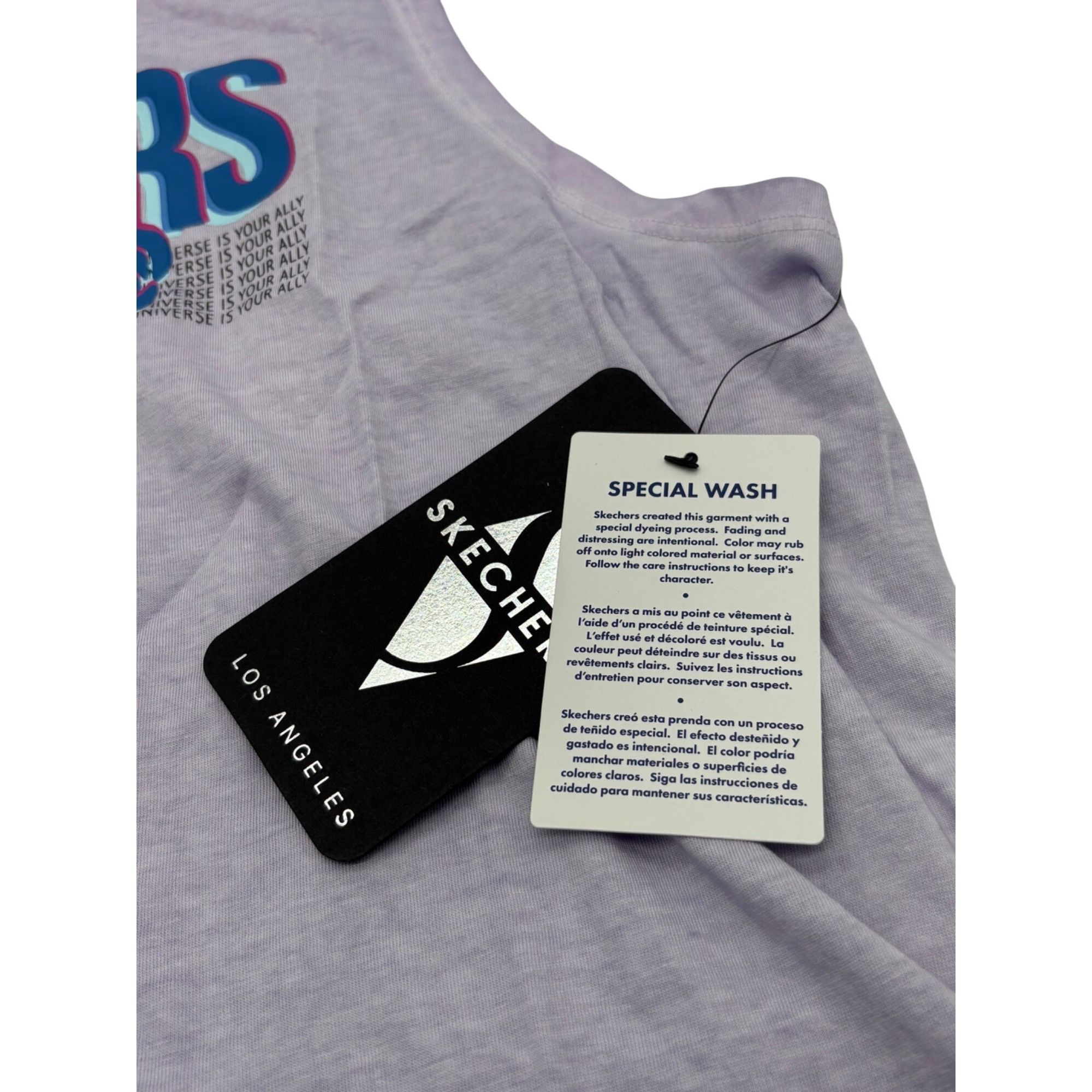 SKECHERS Skechers Apparel 3D Logo Crop Cotton Tank Top, Lavender, L Size L / US 10 / IT 46 - 8 Thumbnail