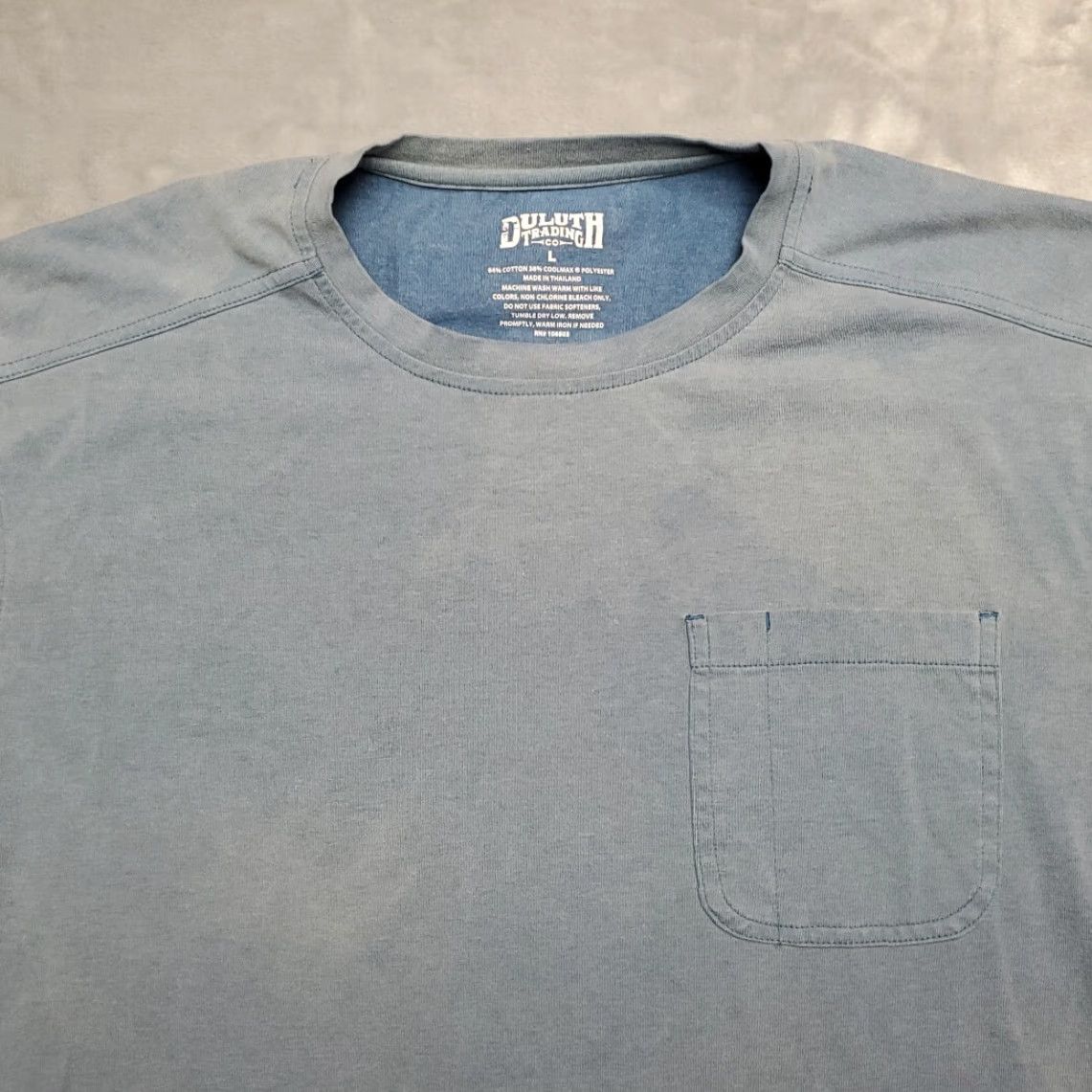 Vintage Duluth Trading T Shirt Mens Large Nice Fade Blue Work Trades Pocket Crew Tee Size US L / EU 52-54 / 3 - 3 Thumbnail