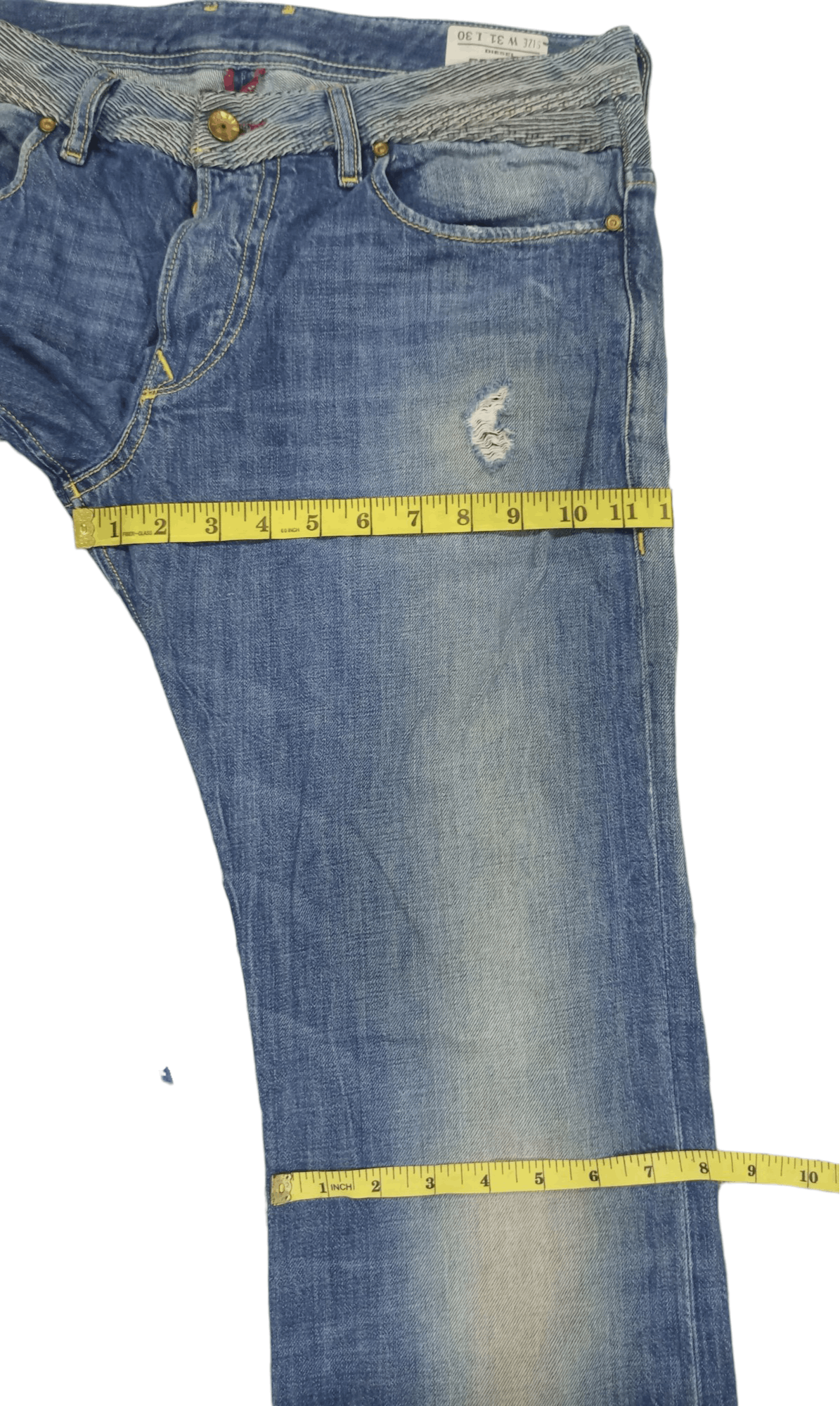 Diesel DIESEL REYHAN DISTRESSED DENIM FLARE JEANS Size US 31 - 19 Thumbnail