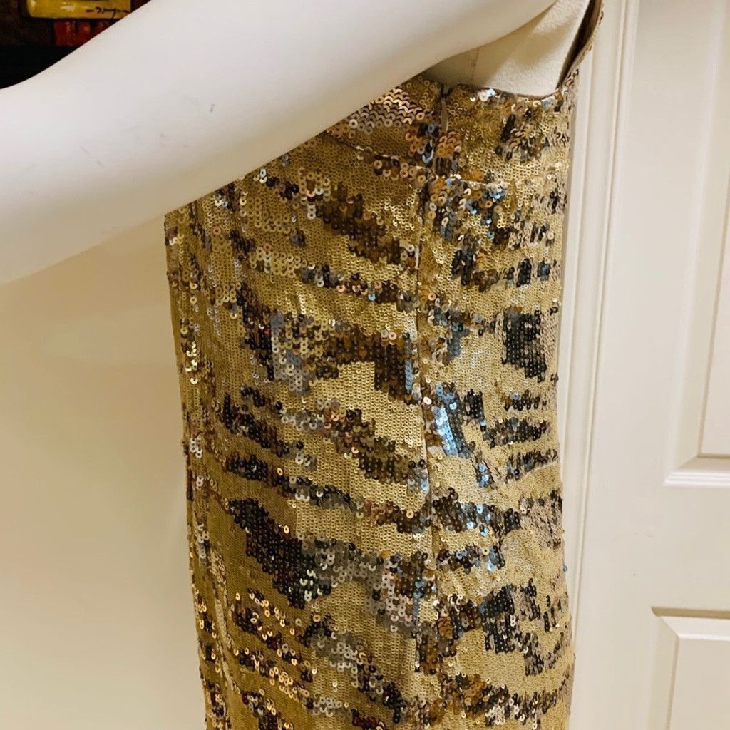 Rachel Zoe Rachel Zoe Gold Sequinned Halter Dress Size M Size M / US 6-8 / IT 42-44 - 7 Thumbnail