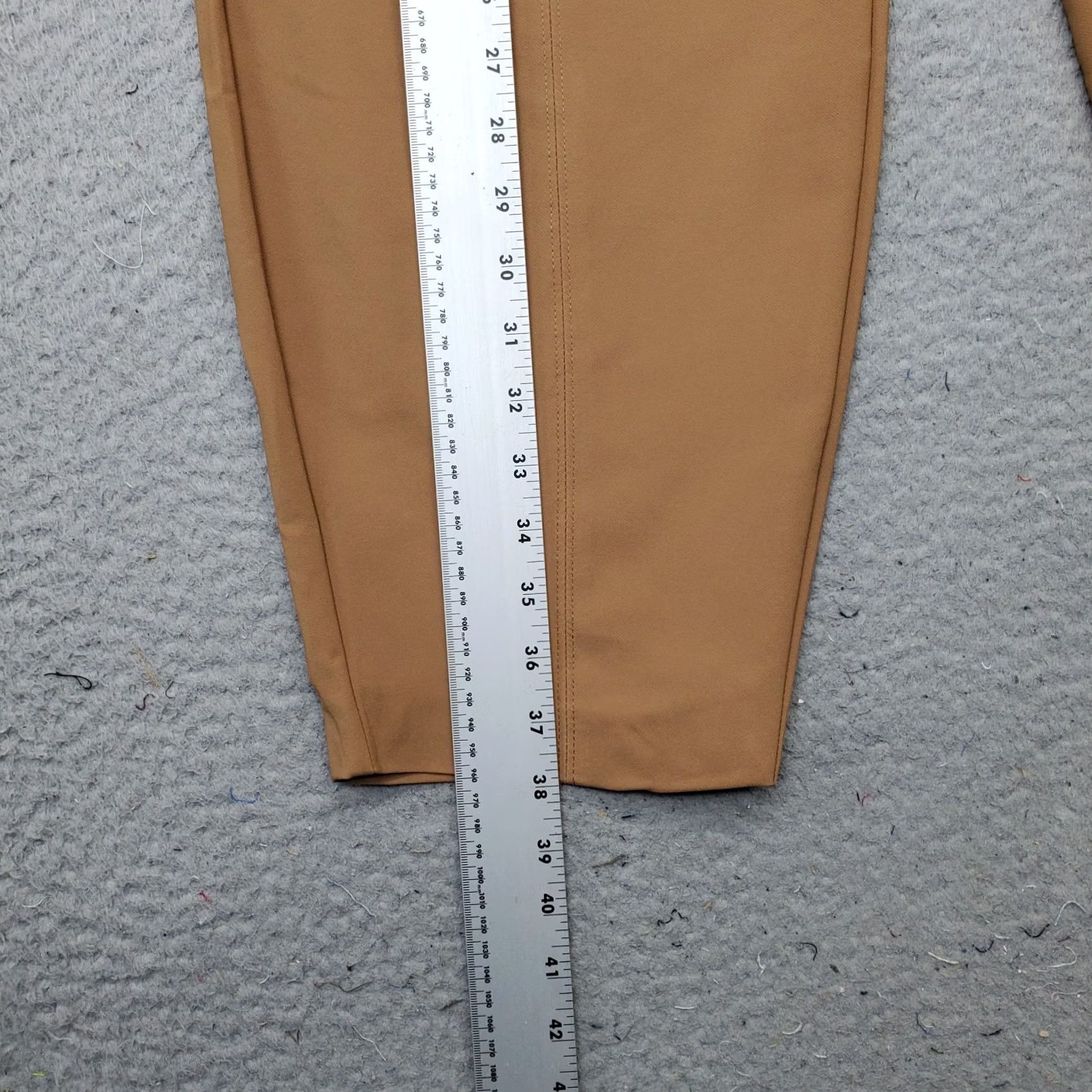 Vintage Lane Bryant Ankle Pants Womens 26 Tan Stretch Straight Leg Zipped Pocket Pull On Size 26" / US 2 / IT 38 - 3 Thumbnail
