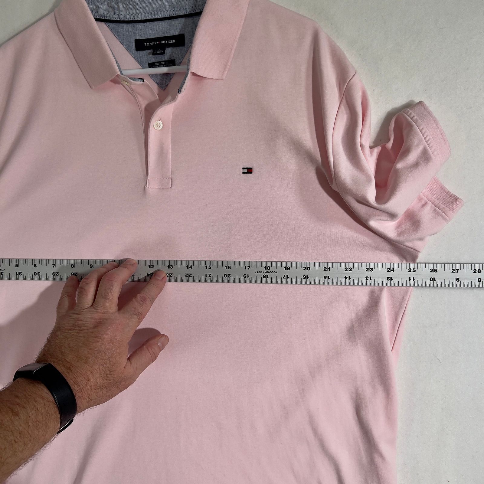 Tommy Hilfiger Tommy Hilfiger Henley Polo Shirt XL Custom Fit Pink Cotton Size US XL / EU 56 / 4 - 8 Thumbnail