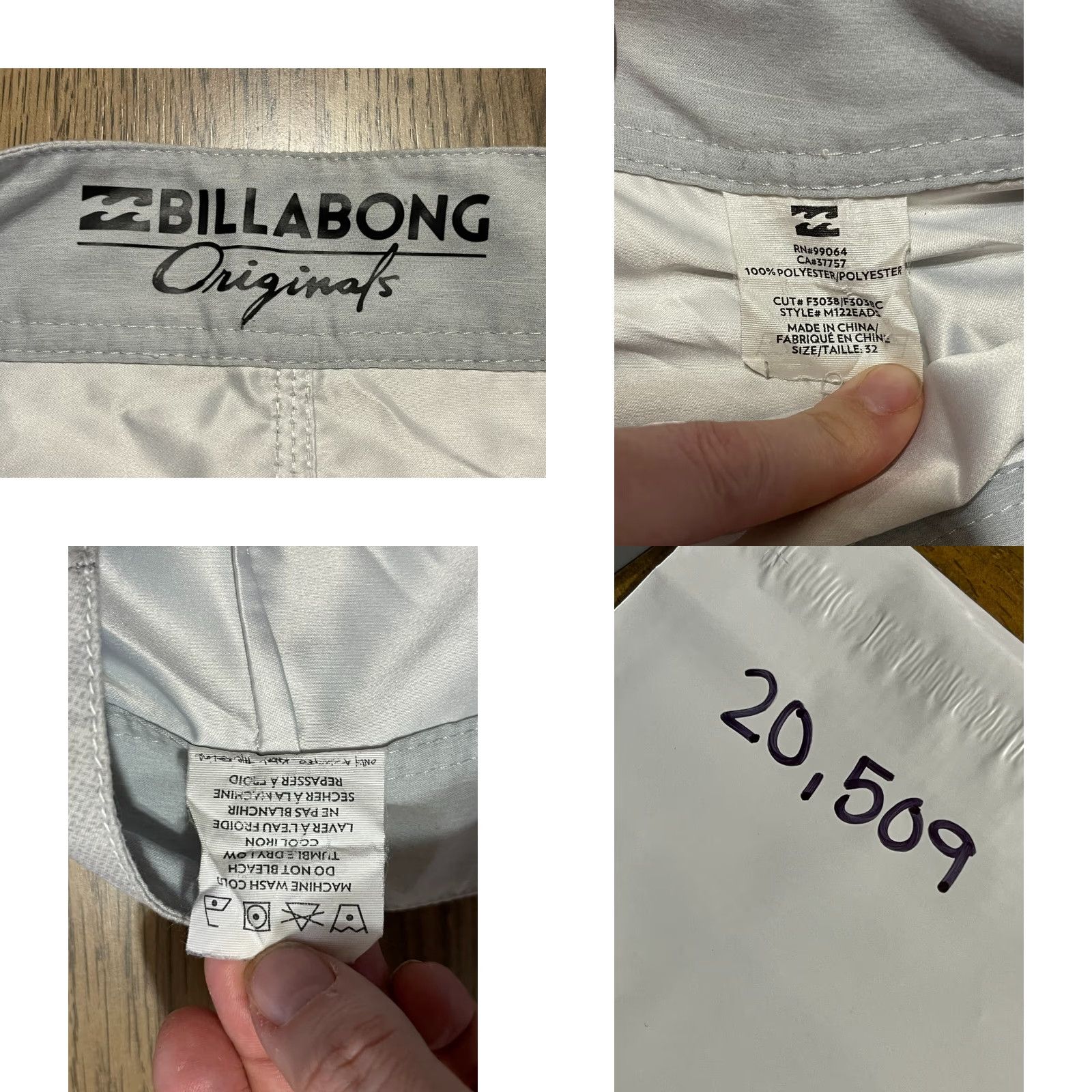 Billabong VINTAGE Billabong Swim Shorts? 32 Men Swim Trunks White Blue Gray Striped Size US 32 / EU 48 - 8 Thumbnail