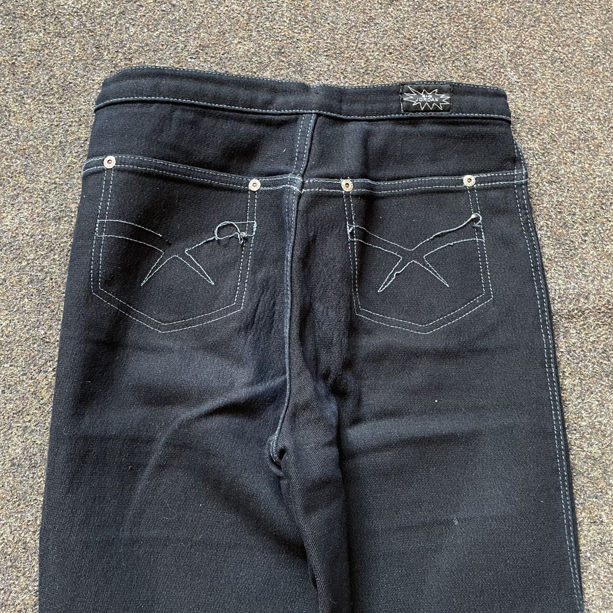 Vintage Vintage Y2K Baggy Wide Leg Faded Black Jeans Skater Logo 28 Size 28" / US 6 / IT 42 - 2 Thumbnail