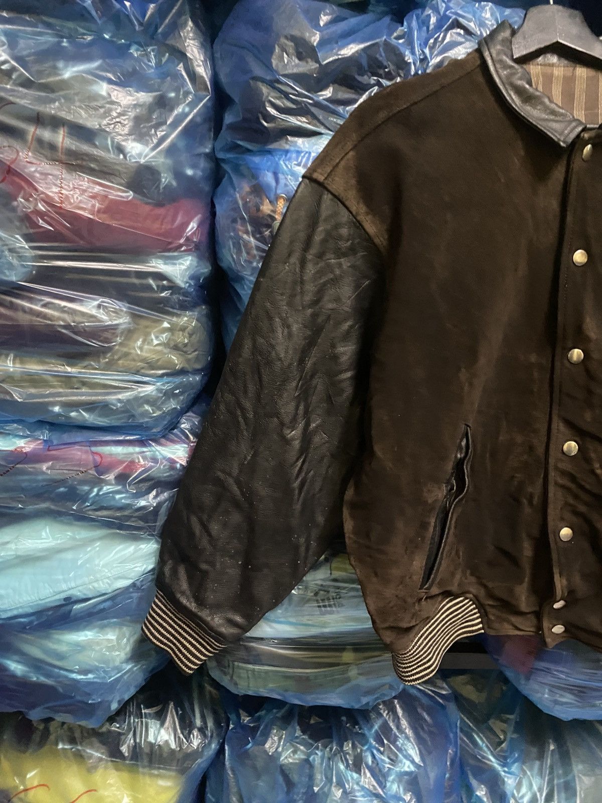 Japanese Brand Vintage SAB STREET Brown Suede Leather Varsity Jacket Snap Size US L / EU 52-54 / 3 - 6 Thumbnail
