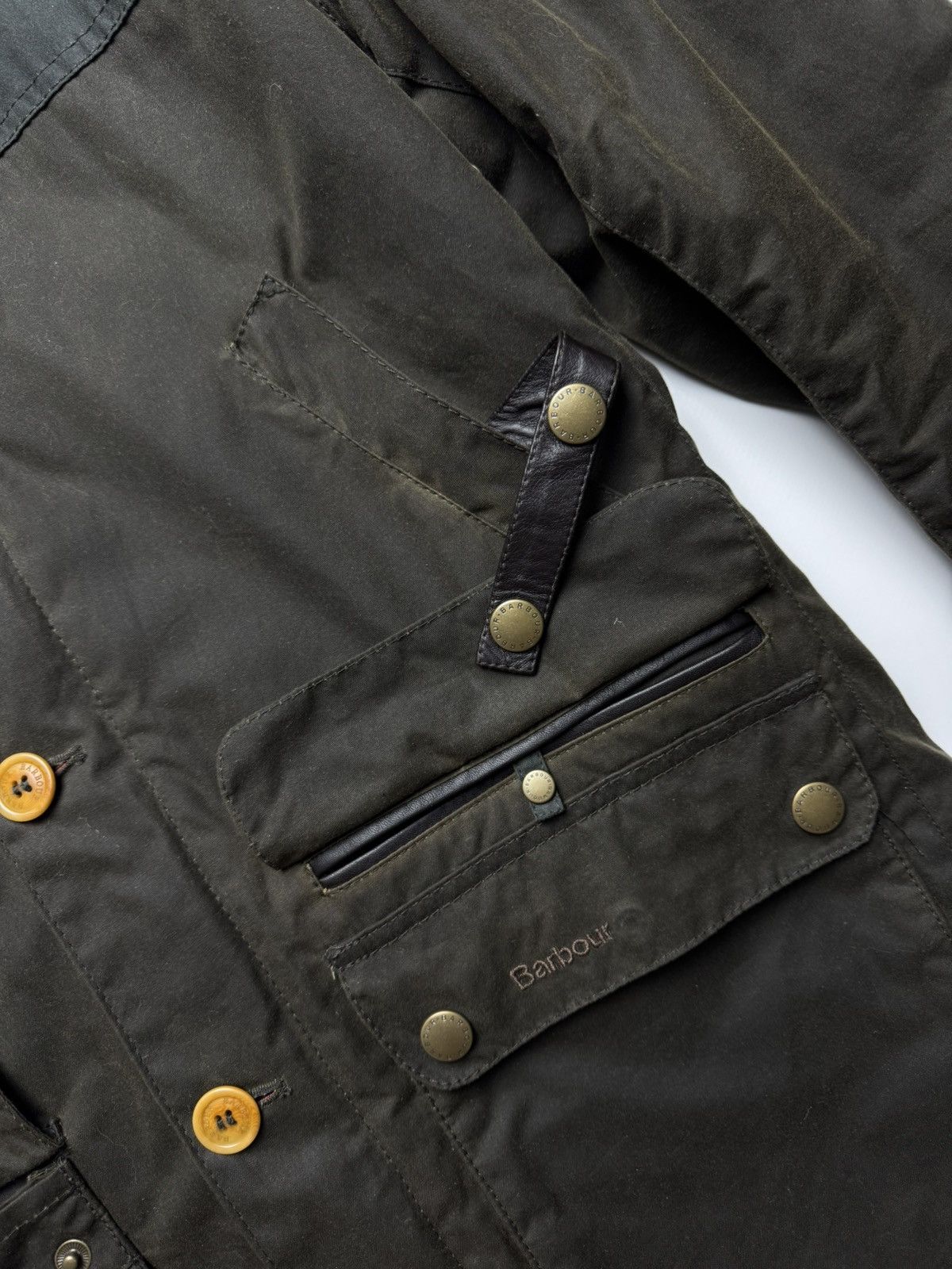 Barbour Barbour Oural Waxed Cotton Parka Jacket with Leather Patches Size US M / EU 48-50 / 2 - 9 Thumbnail