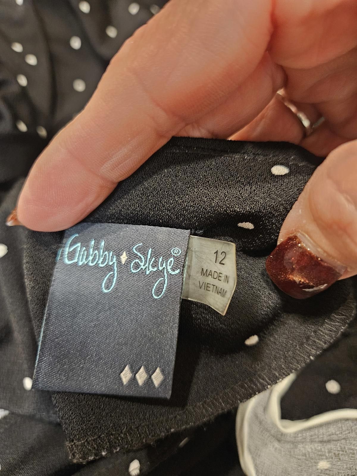Designer Gabby Skye Polka Dot Dress with Bow Bell Sleeves #H49 Size XL / US 12-14 / IT 48-50 - 5 Thumbnail
