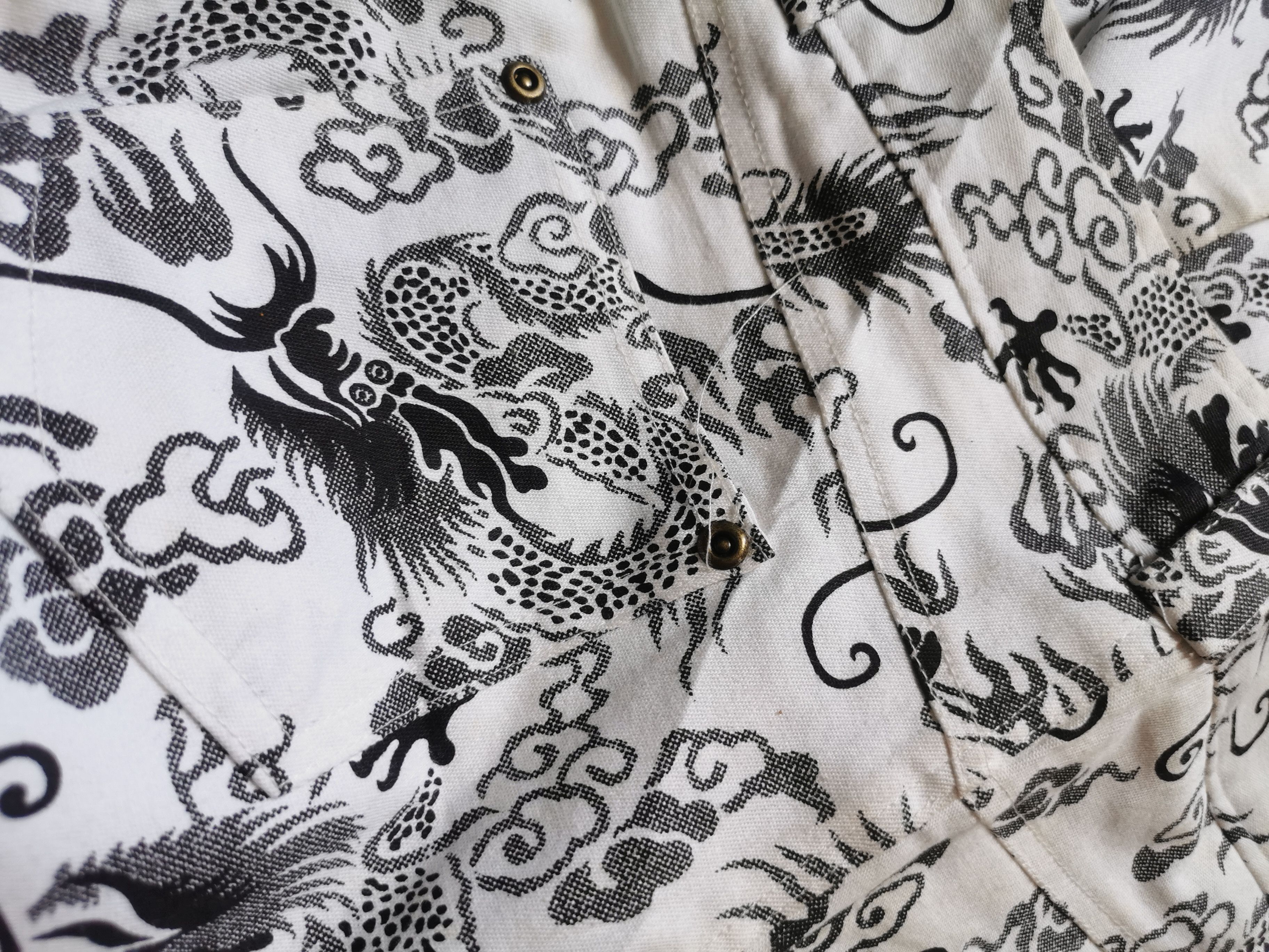 Japanese Brand 🇯🇵🔥Vintage Flare sick Over Print Dragon Motif Pants Size 26" / US 2 / IT 38 - 4 Thumbnail