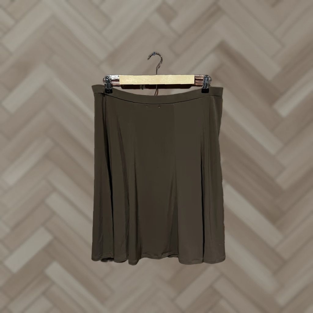 CO Liz & Co Skirt Womens Pull On Knee Length Flowy Brown Size M NWT Size 32" / US 10 / IT 46 - 1 Thumbnail