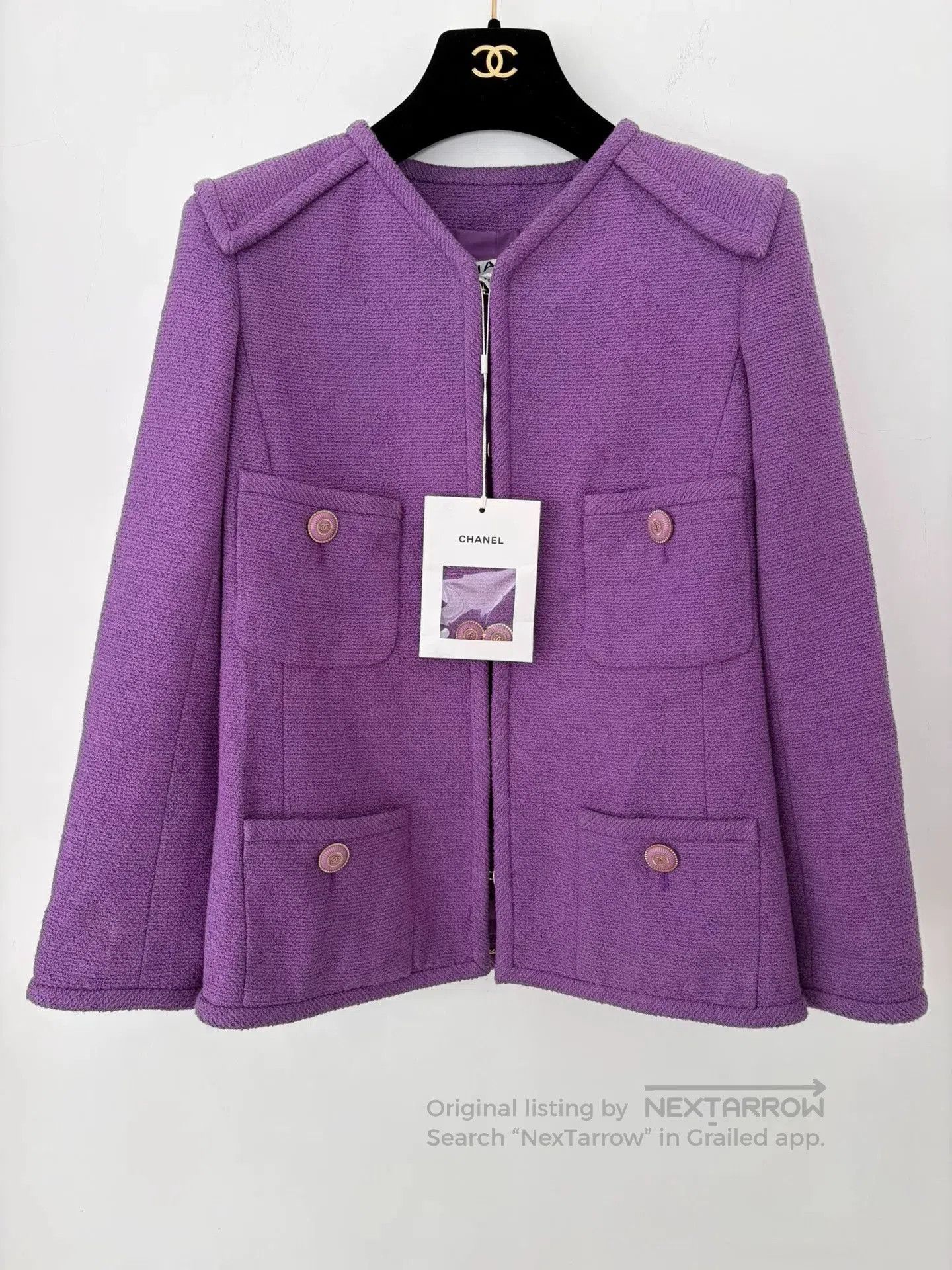Chanel Chanel 20C Purple Tweed Jacket 34. Size US XS / EU 42 / 0 - 1 Thumbnail