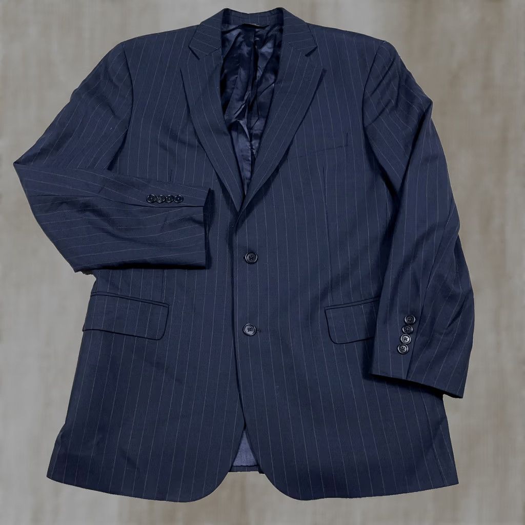 Brooks Brothers Brooks Brothers Blazer Men Size 43 L Navy Blue Striped Wool Sport Coat Jacket Size 46R - 1 Thumbnail