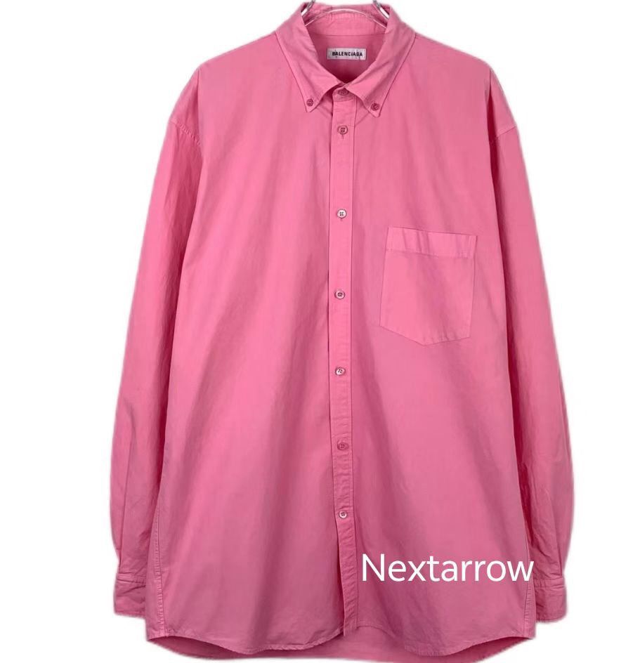 Balenciaga Balenciaga logo letter lapel pink cotton long sleeved shirt Size S / US 4 / IT 40 - 1 Thumbnail