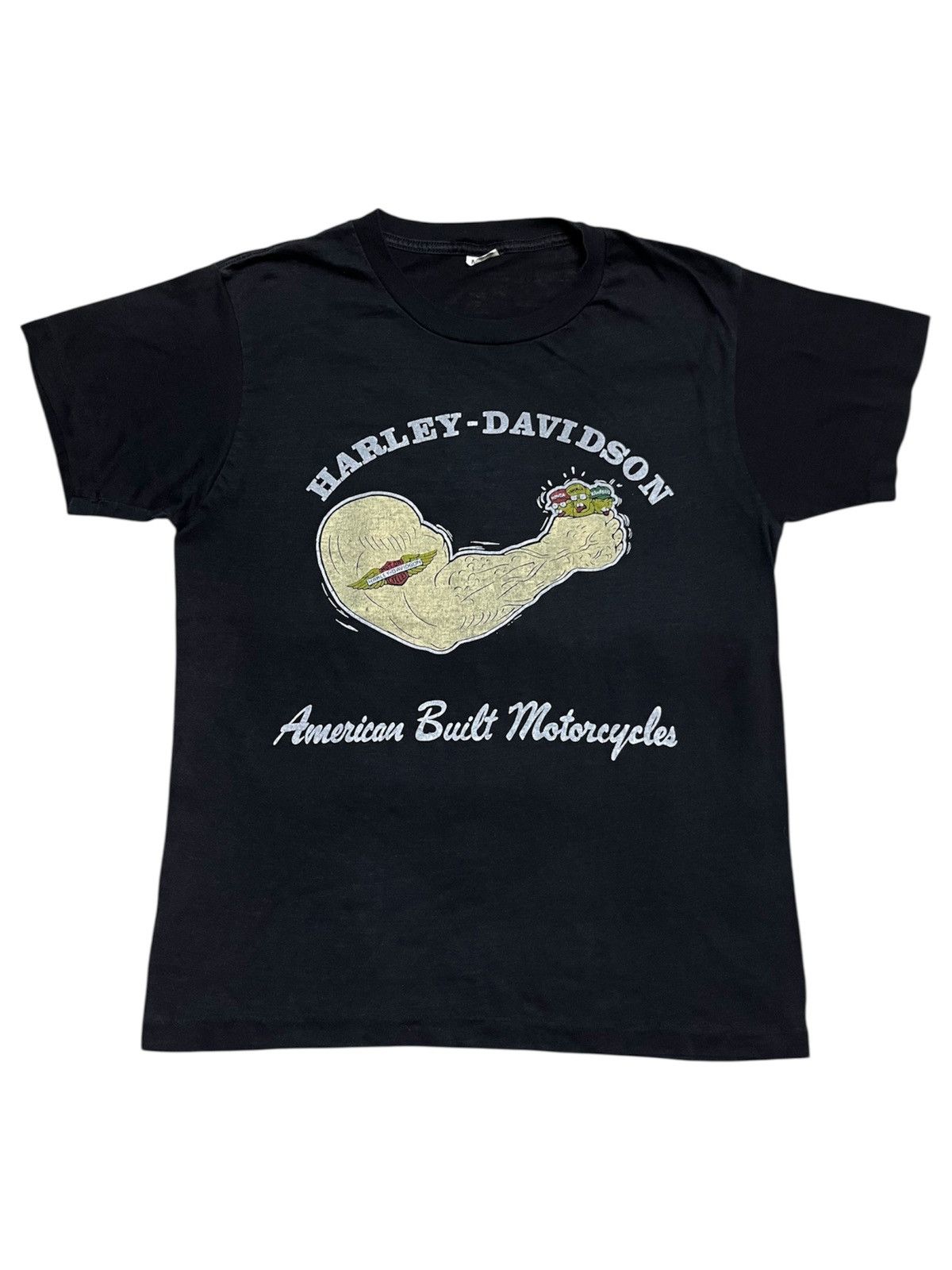 Harley Davidson 1980s Harley Davidson American Build Crushing Arm T-Shirt Size US M / EU 48-50 / 2 - 1 Thumbnail