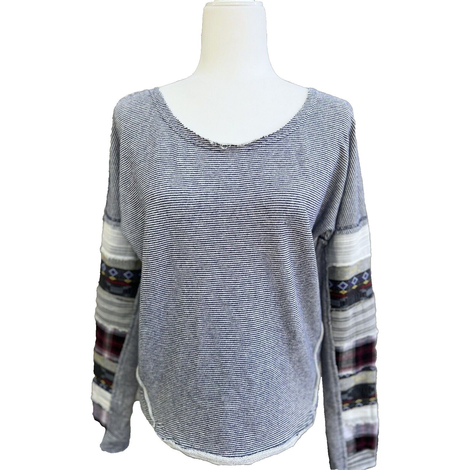 Free People Free people patch work long Sleeve sweater top XS A000234 Size XS / US 0-2 / IT 36-38 - 7 Thumbnail