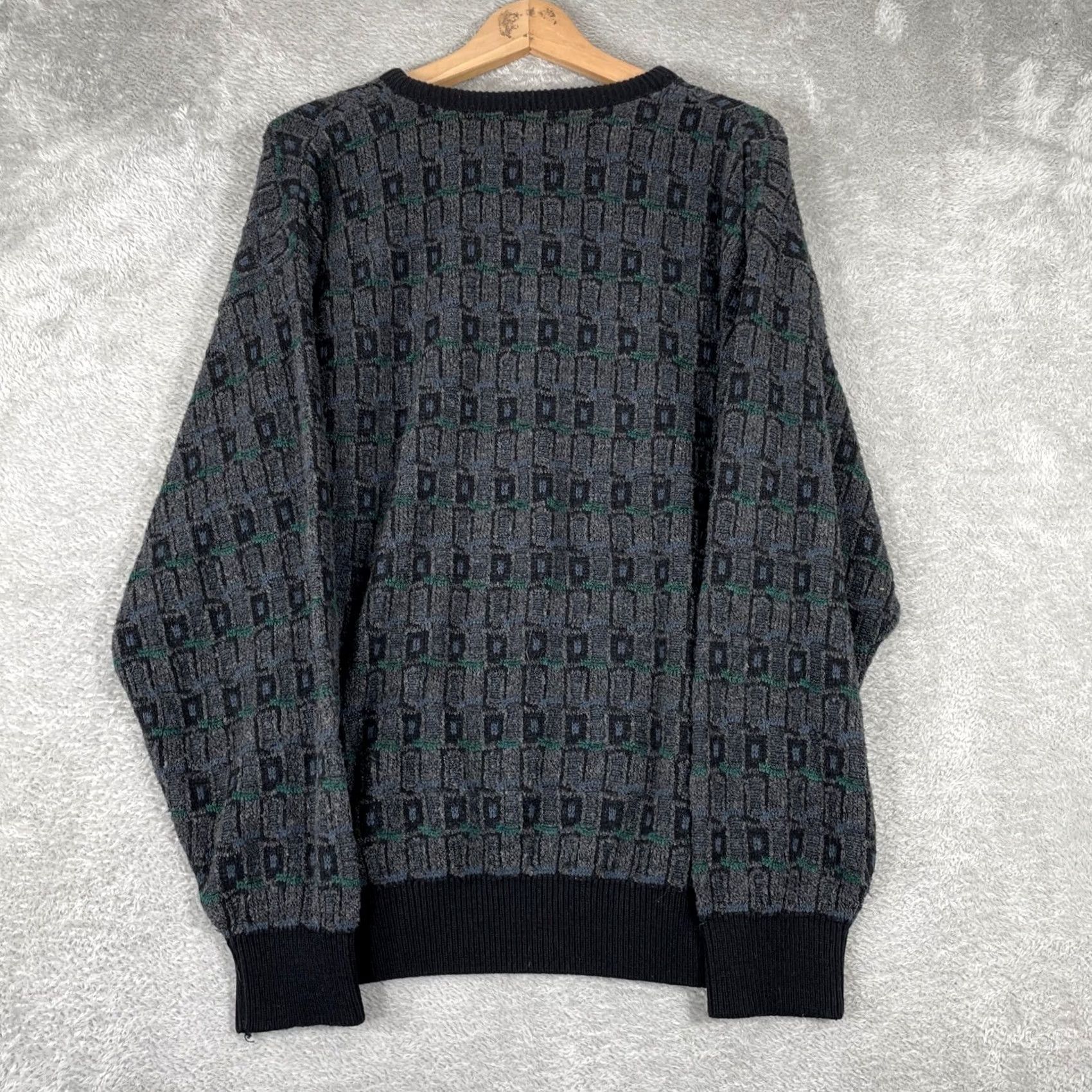Jantzen Jantzen Sweater Mens Medium Black Grunge 90s Vintage Knit Pullover Size US M / EU 48-50 / 2 - 2 Thumbnail