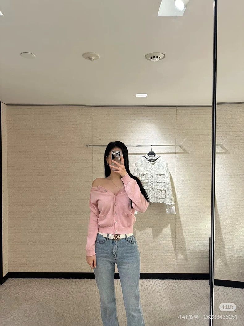 Chanel Chanel 25S cherry blossom pink cashmere cardigan coat Size XXS / US 00 / IT 34 - 8 Thumbnail