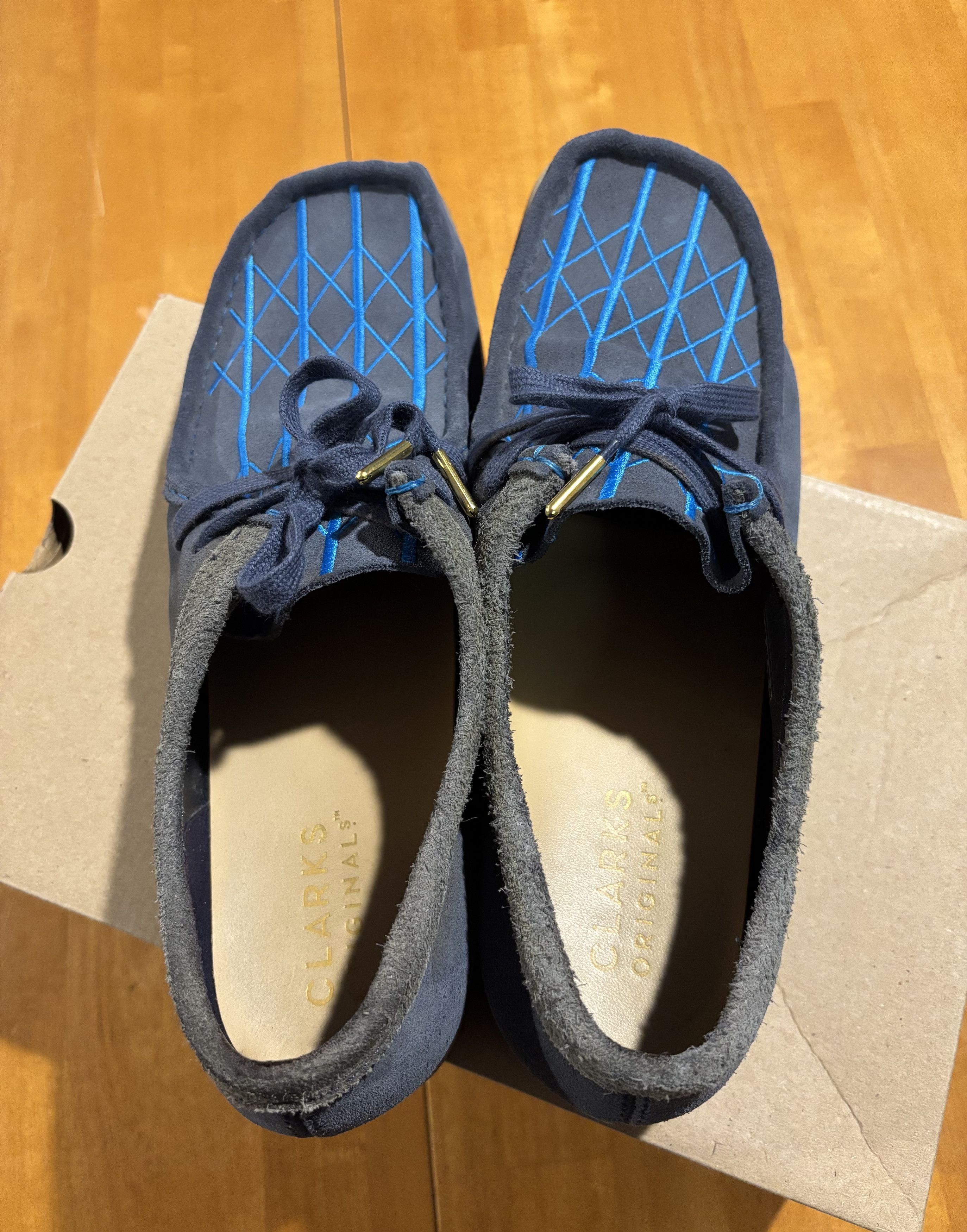 BetterTM × Clarks × Nepenthes 2023 Re-Purposed Gate Blue Suede Wallabees Size US 12 / EU 45 - 11 Thumbnail