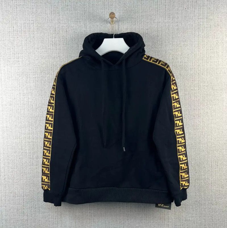 Fendi Fendi Black Cotton Hoodie with Double F Design 0089 Size US M / EU 48-50 / 2 - 1 Thumbnail