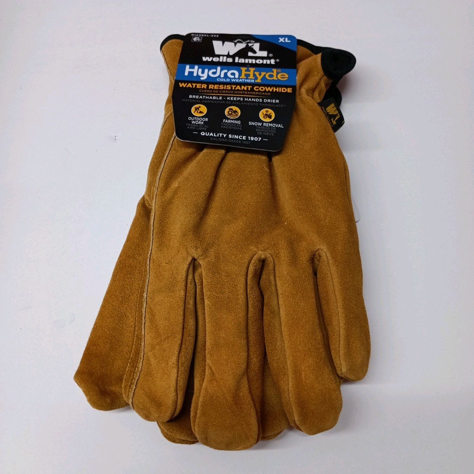 Other Wells Lamont XL Hydra Hyde Cowhide Leather Breathable Gloves Size ONE SIZE - 1 Thumbnail