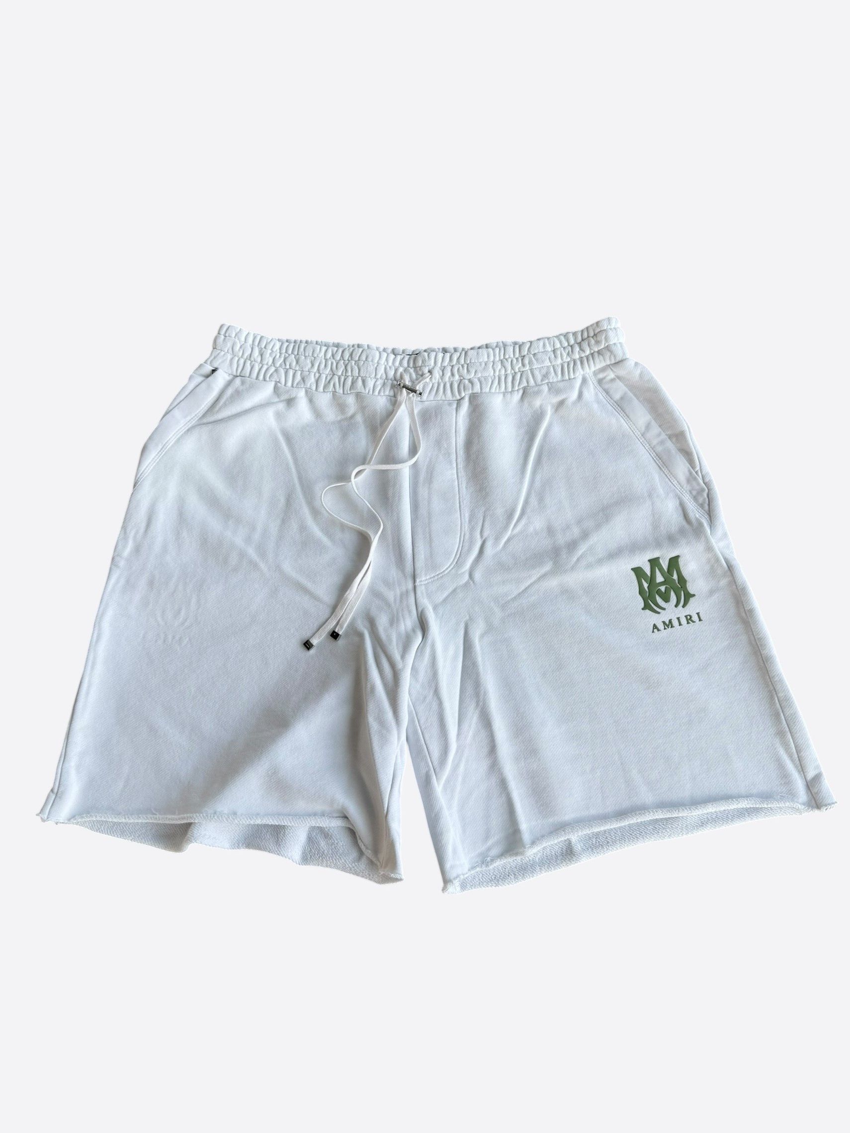 Amiri Amiri White Floral & Green MA Logo Shorts Size US 28 / EU 44 - 1 Thumbnail