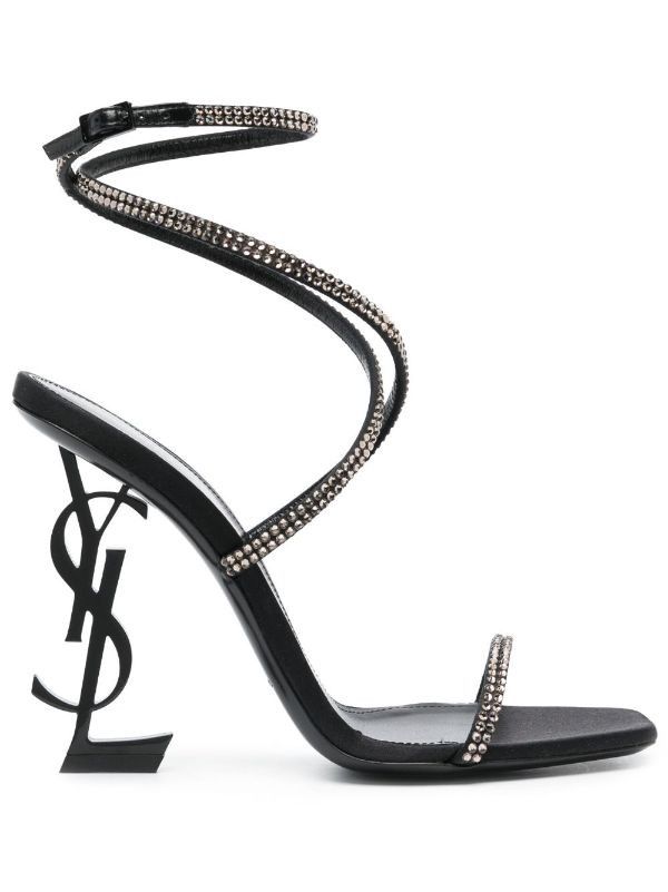 Saint Laurent Paris o1bcso1str1124 Opyum Sandals in Black Size US 9 / IT 39 - 1 Thumbnail
