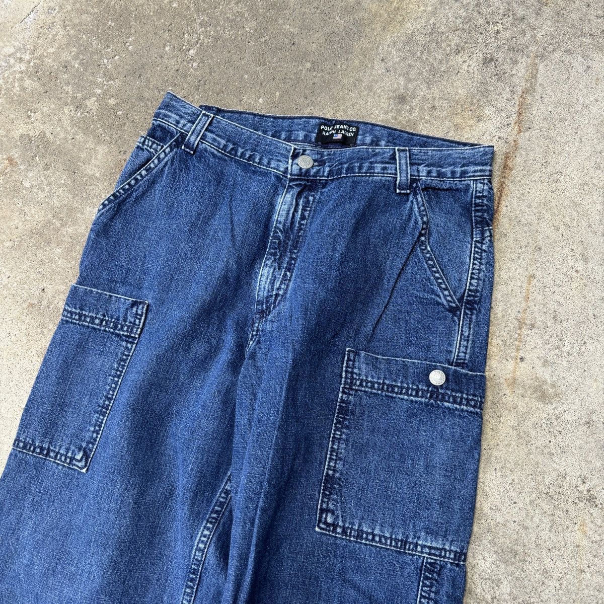 Vintage VINTAGE POLO JEANS BAGGY CARGO SKATER DENIM JEANS 28x29in Size US 28 / EU 44 - 9 Thumbnail