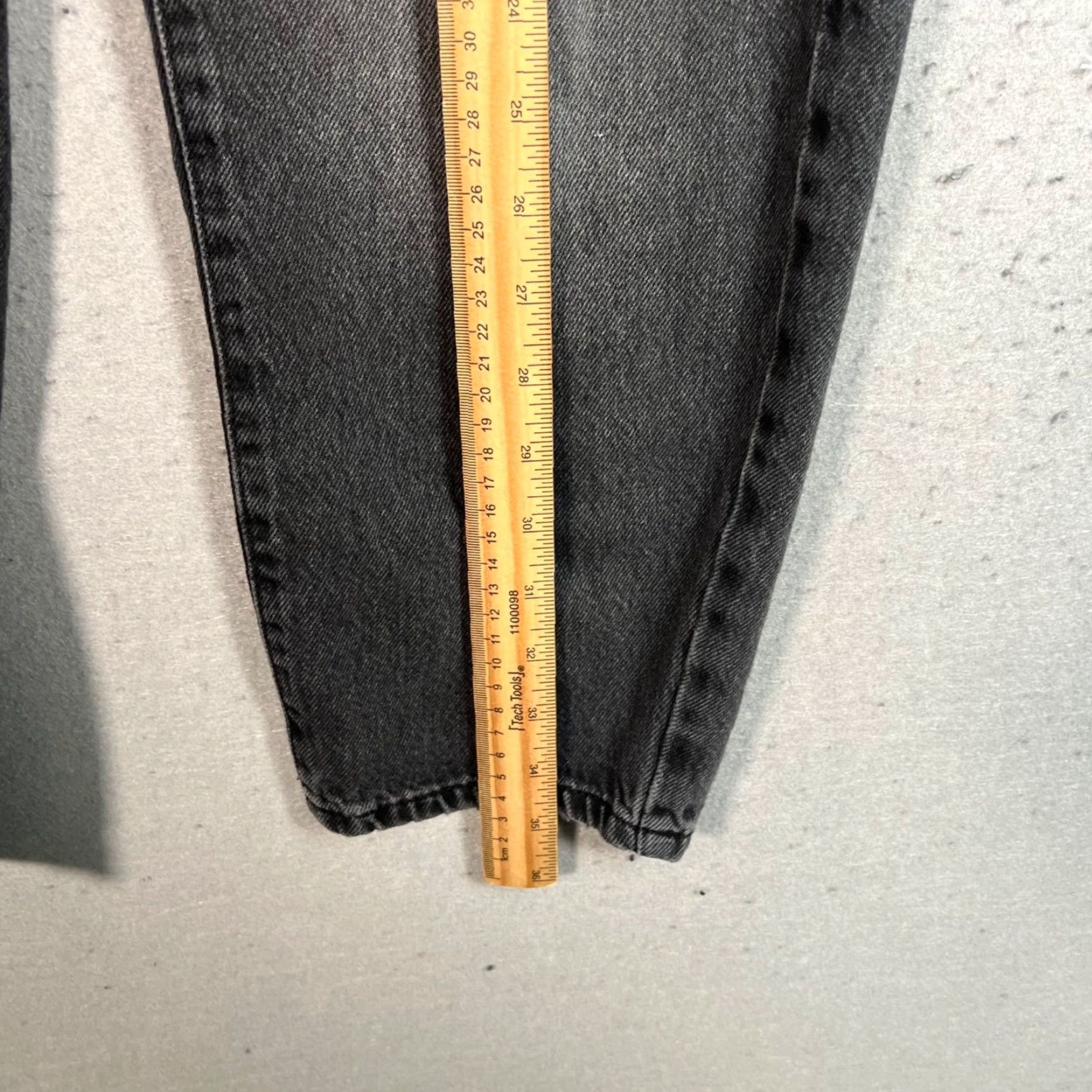 Zara VINTAGE Zara Womens High-Waisted Elastic Paperbag Jeans Washed Black Size 4 Size 27" / US 4 / IT 40 - 5 Thumbnail