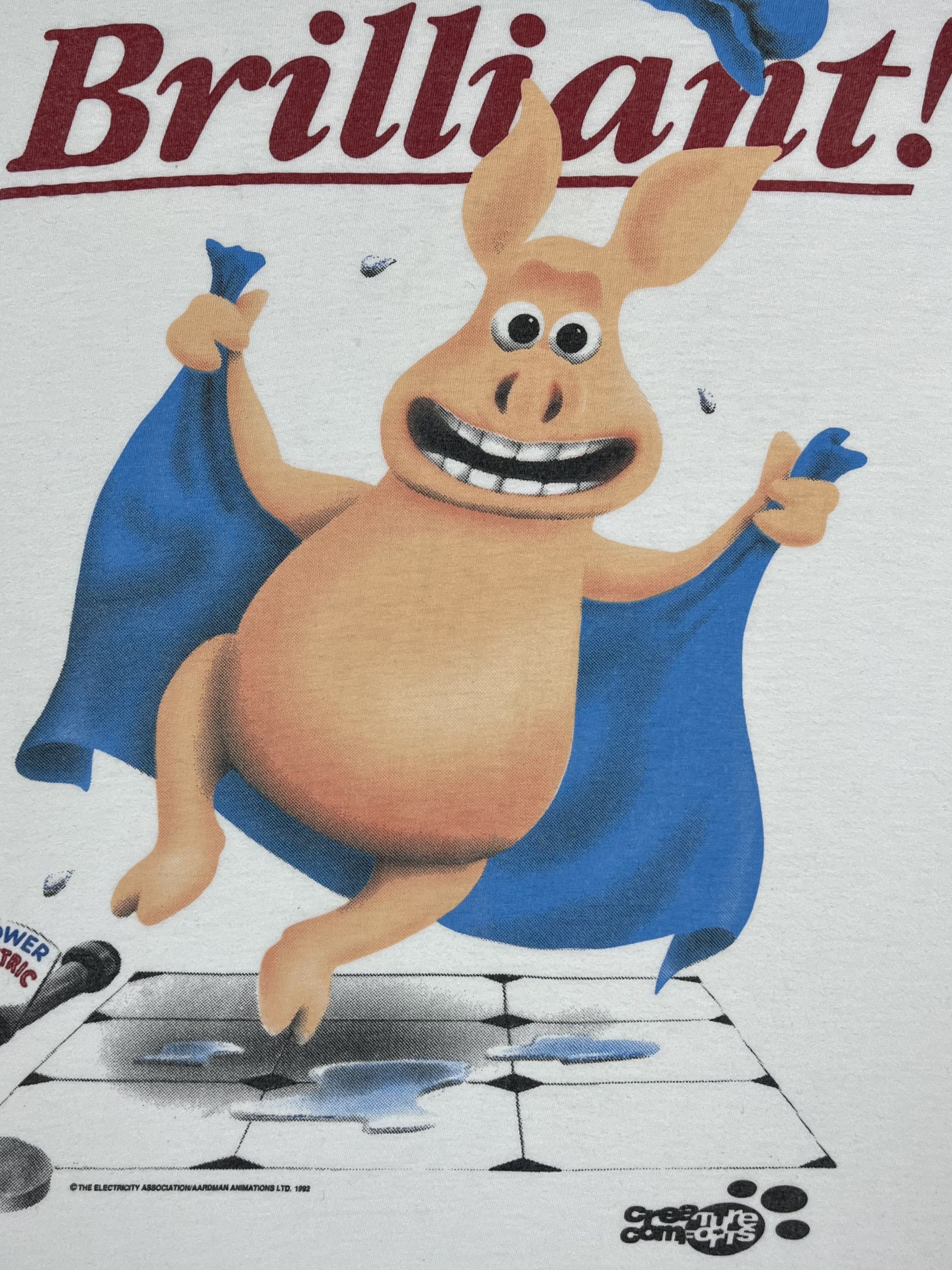Cartoon Network Vintage “Brilliant” Creature Comforts Cartoon T Shirt 1992 Size US M / EU 48-50 / 2 - 6 Thumbnail