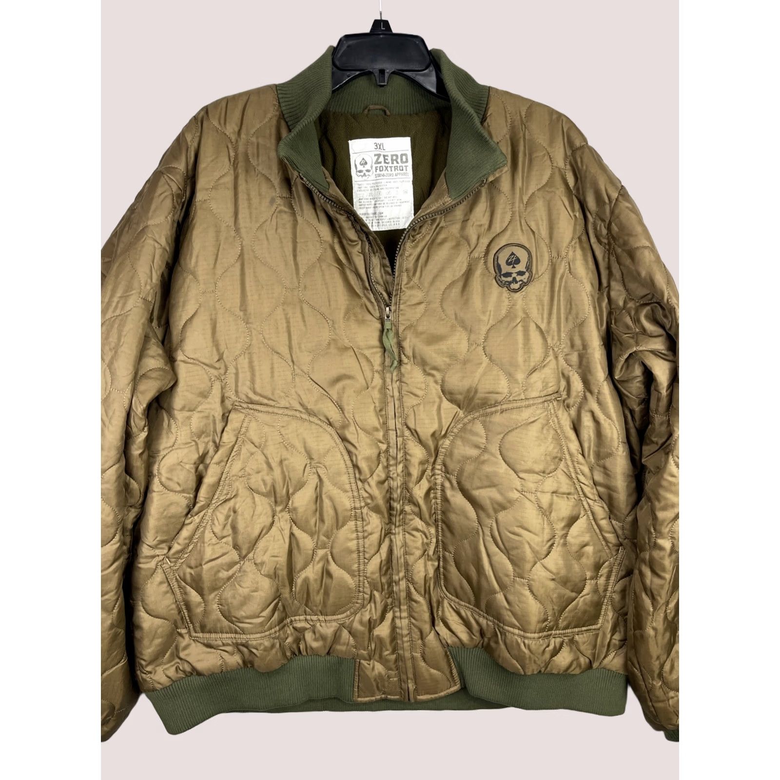 Vintage Zero Foxtrot Jacket Mens 3XL Green Quilted Bomber Fleece Lined Woobie Tanker Jacket Size US XXL / EU 58 / 5 - 1 Thumbnail