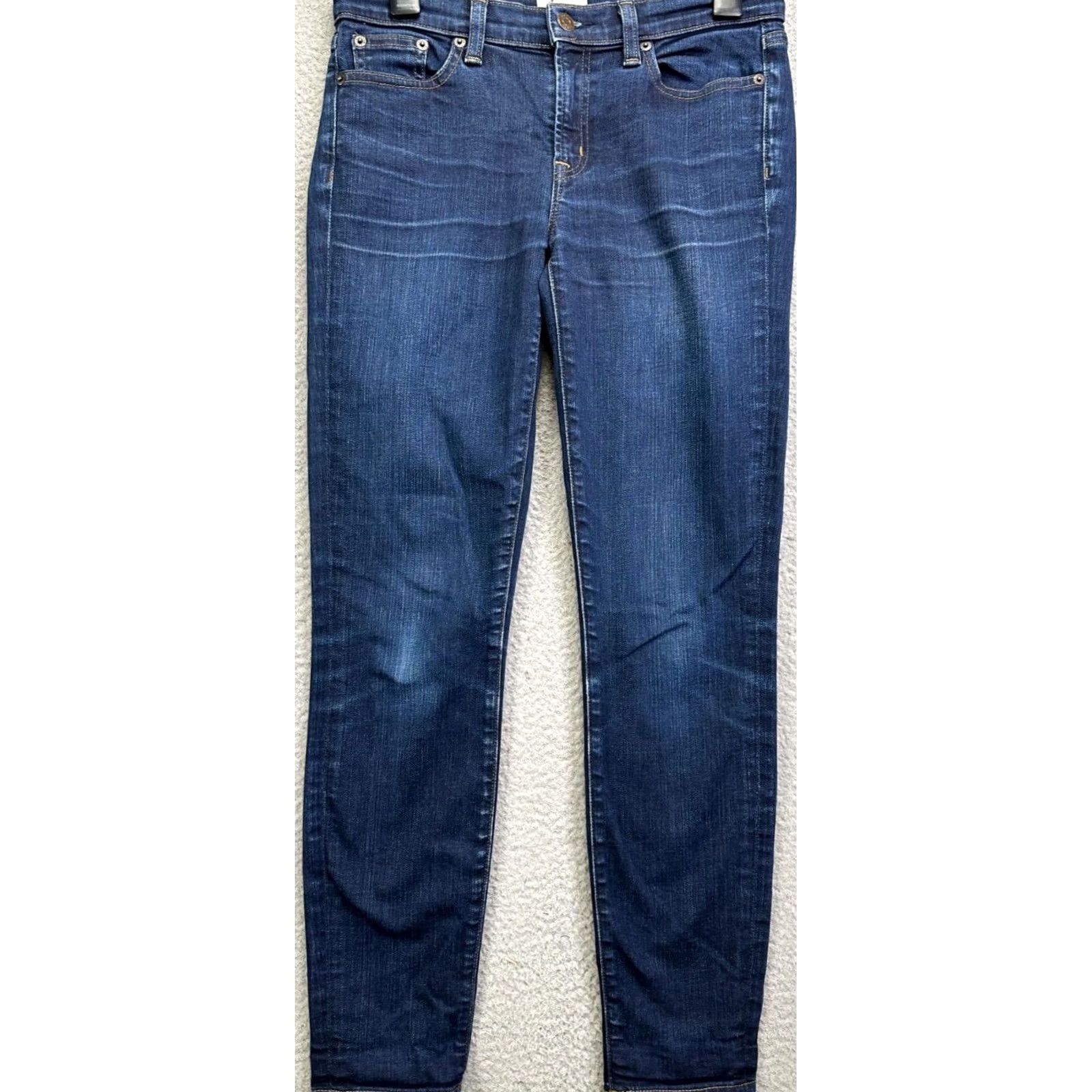 J.Crew J.CREW Jeans Womens 27 Toothpick Blue Distressed Slim Fit Skinny Stretch Denim Jeans Size 27" / US 4 / IT 40 - 2 Thumbnail