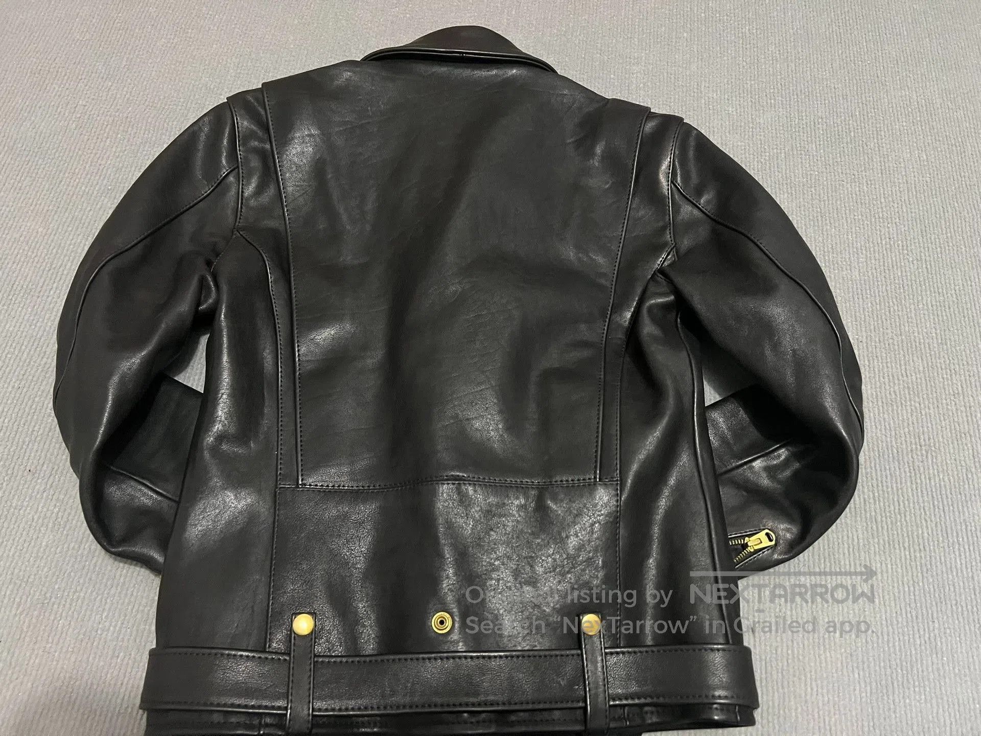 Freewheelers Custom Cowhide Leather Biker Jacket. Size US L / EU 52-54 / 3 - 6 Thumbnail
