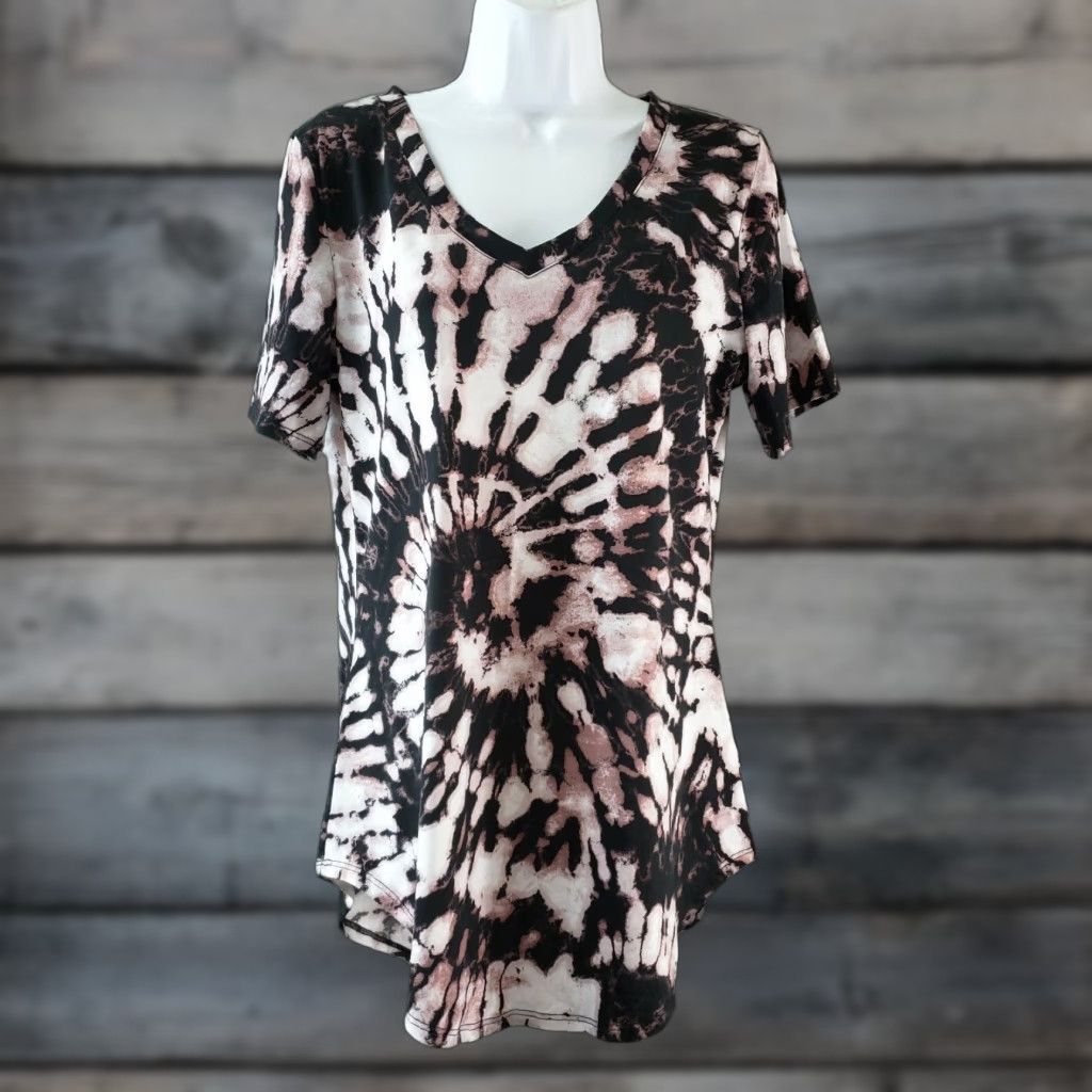 Vintage VINTAGE LuLaRoe Womens Tee XS Black Mauve Tie Dye Short Sleeve Size 26" / US 2 / IT 38 - 1 Thumbnail
