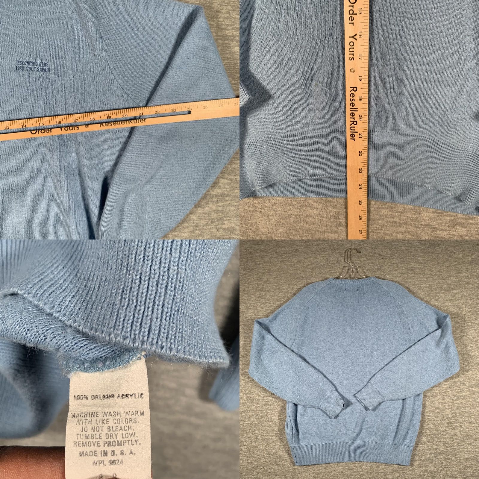 Vintage VINTAGE Pine State Escondido Elks Golf Sweater Mens XL Blue V-Neck 80s Size US XL / EU 56 / 4 - 8 Thumbnail