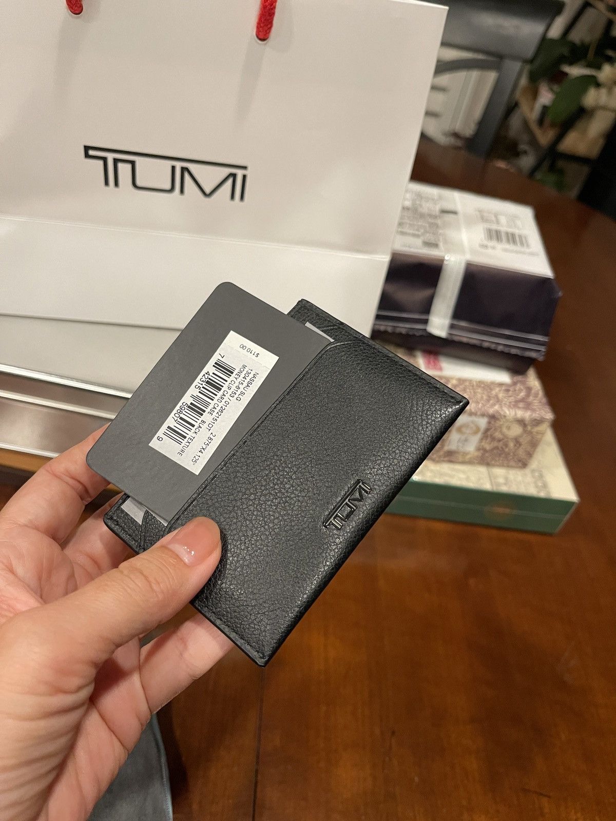 Tumi NWT TUMI Nassau SLG Money Clip Card Case black TextureWallet Size ONE SIZE - 5 Thumbnail