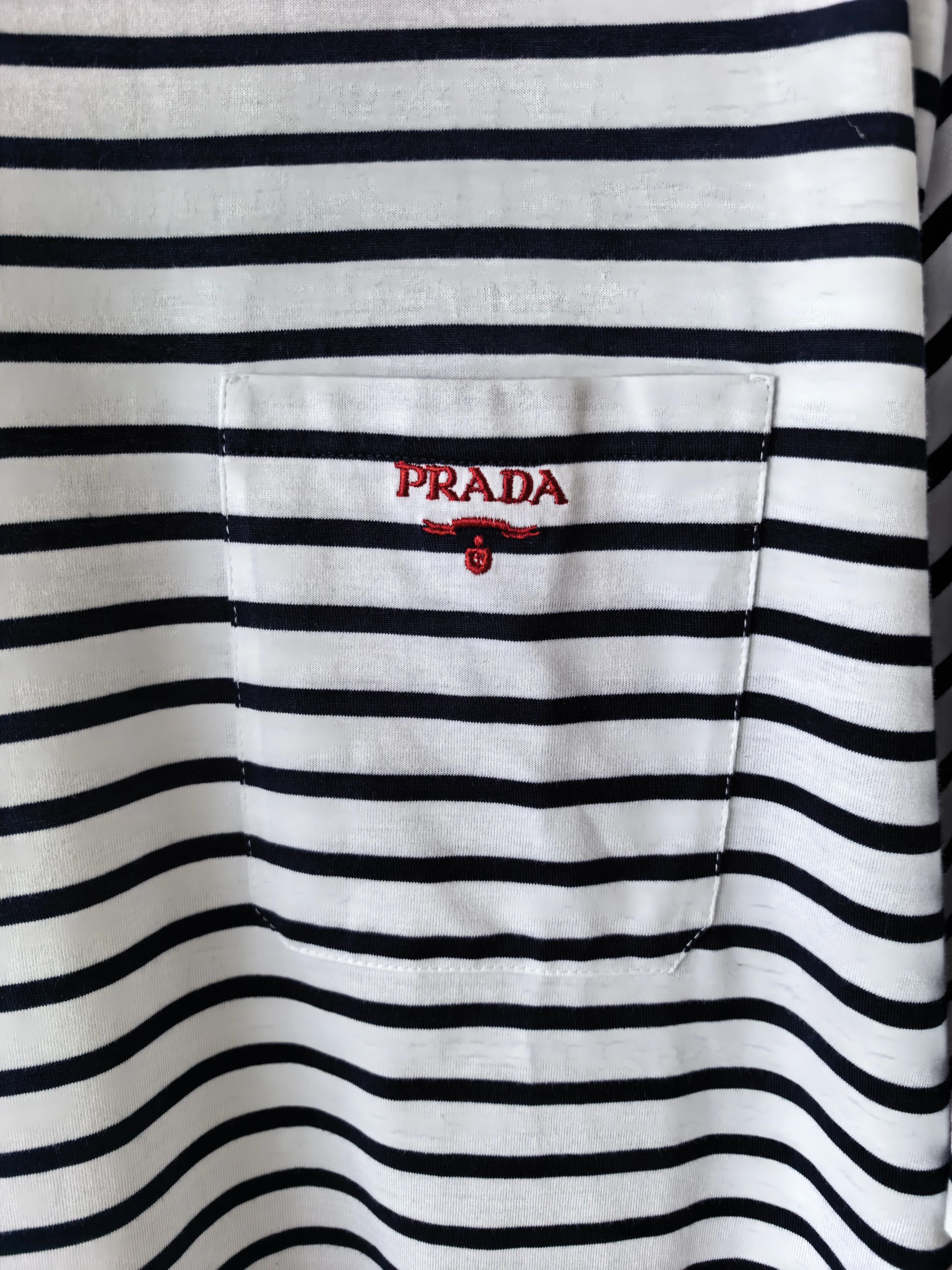 Prada Prada SS25 Striped Short Sleeve Tee XL Size US XL / EU 56 / 4 - 5 Thumbnail