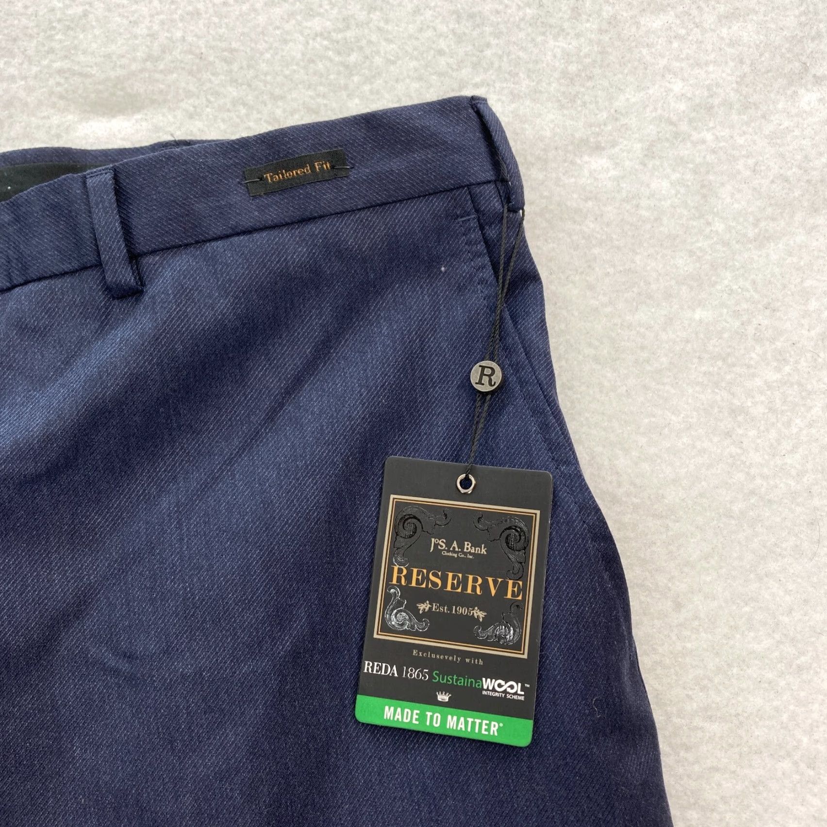Jos. A. Bank Jos. A. Bank Reserve Dress Pants Mens 46R Navy Blue Wool Size US 30 / EU 46 - 4 Thumbnail