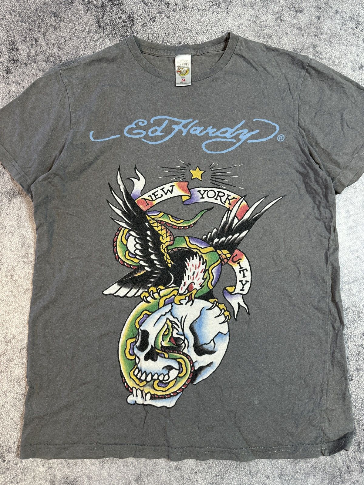 Christian Audigier × Ed Hardy Y2K Ed Hardy Christian Audigier Logo T-shirt Avant Garde Vtg Size US M / EU 48-50 / 2 - 2 Thumbnail