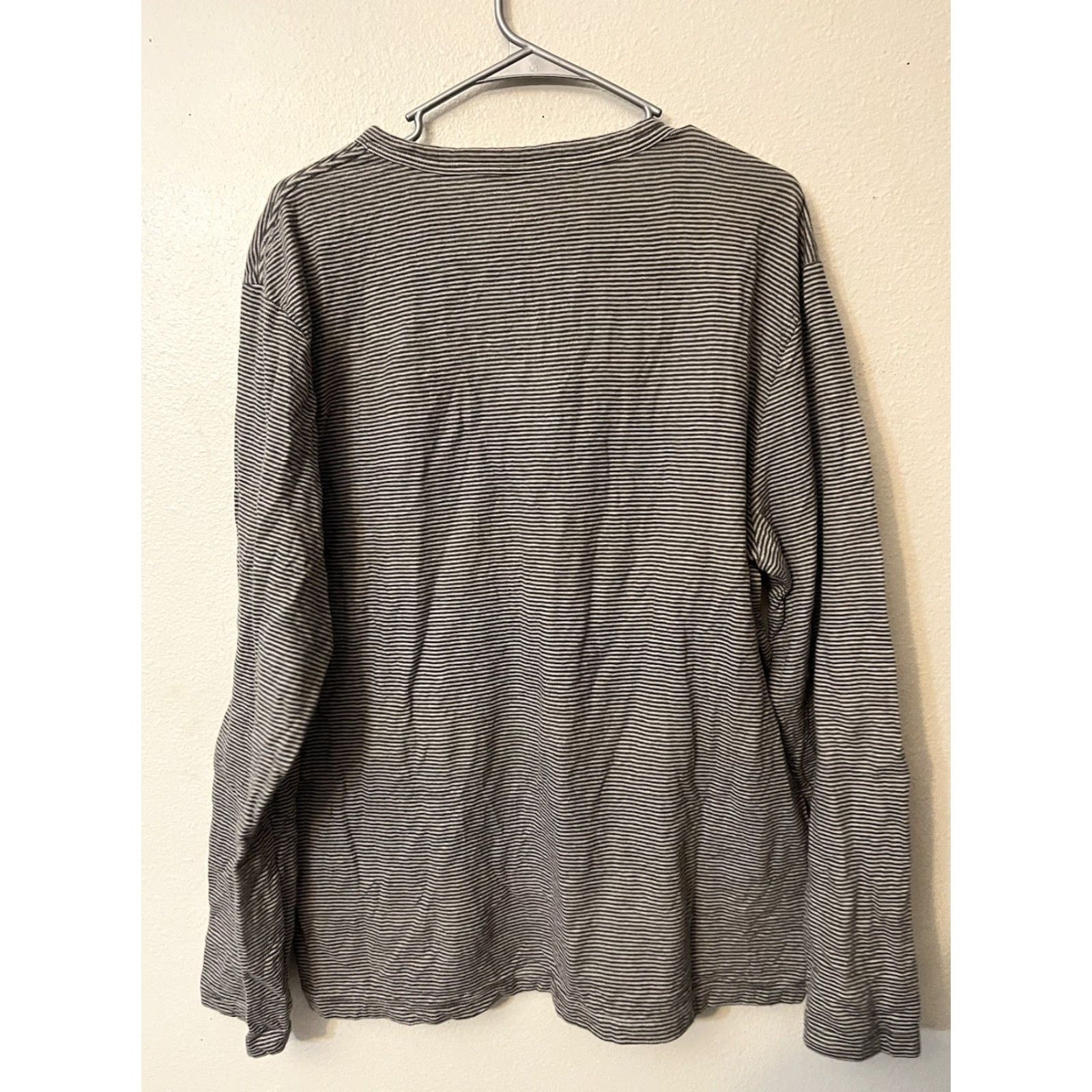 Gap GAP Sweatshirt Mens XL Long Sleeve Pullover Crew Neck Striped Gray Cotton Polyester Shirt Worded: None Size US XL / EU 56 / 4 - 3 Thumbnail