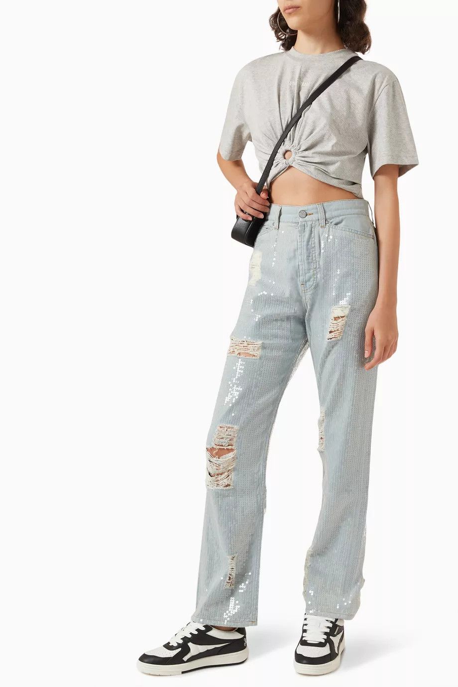 Palm Angels o1y1225 T-Shirt in Light Gray Size S / US 4 / IT 40 - 2 Thumbnail