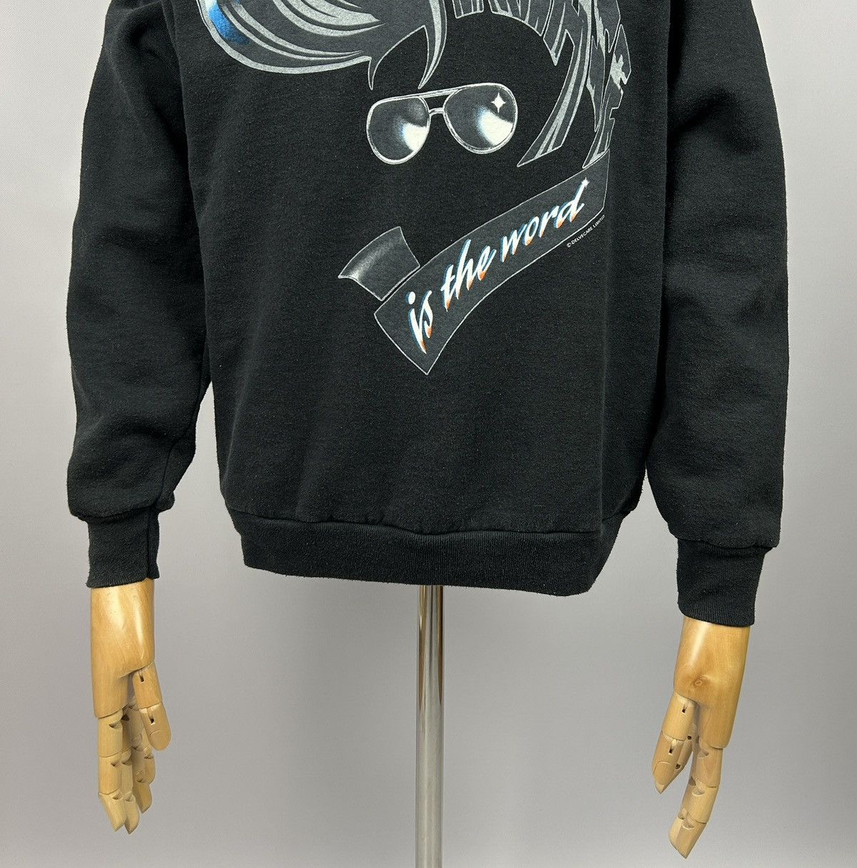 Vintage Vintage Grease Is The World Sweatshirt Faded Black Retro Size US M / EU 48-50 / 2 - 3 Thumbnail