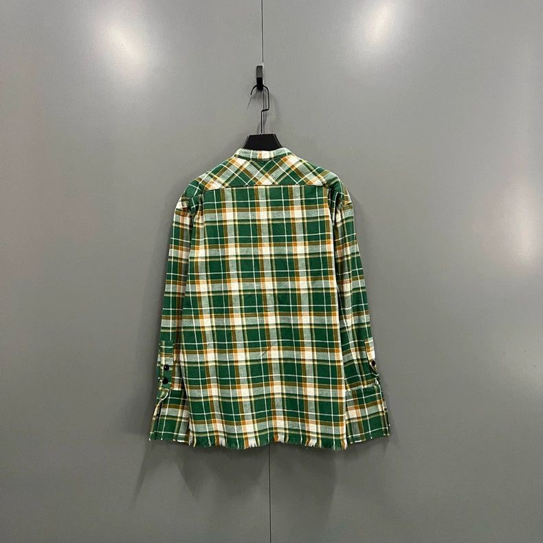 Greg Lauren greg laurenGreen plaid long sleeved shirt 2505-Nextarrow Size US L / EU 52-54 / 3 - 2 Thumbnail