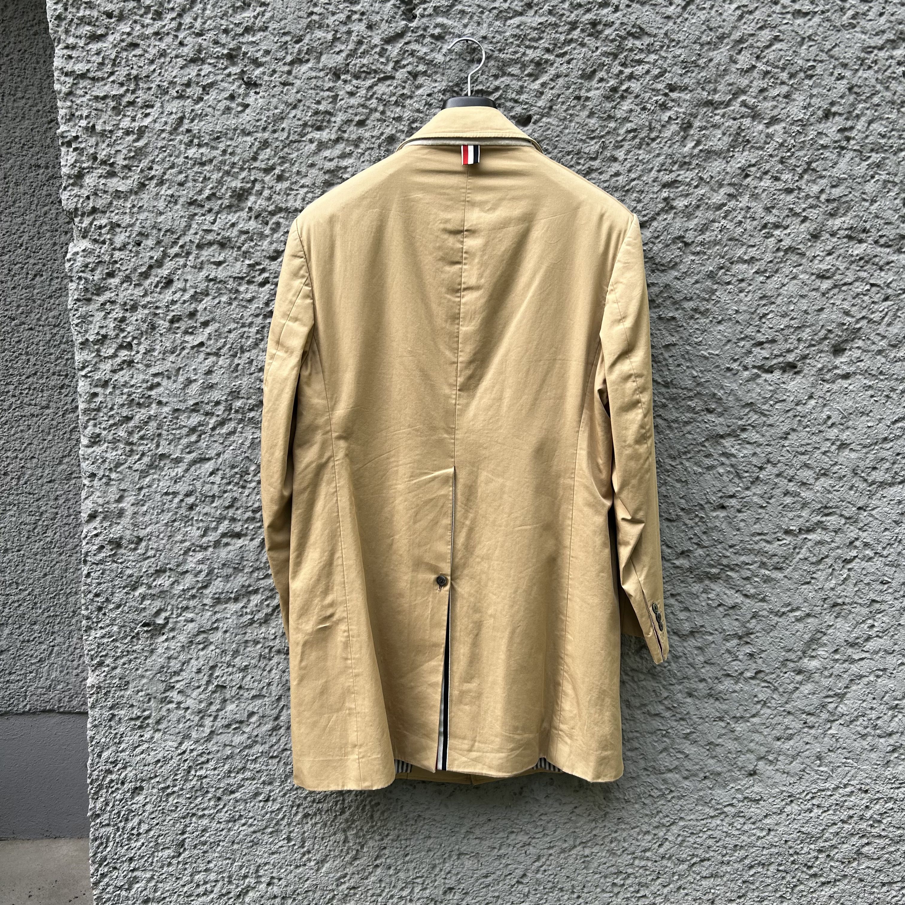 Thom Browne Thom Browne Beige Single-Breasted Bal Coat Overcoat Jacket Size US L / EU 52-54 / 3 - 2 Thumbnail