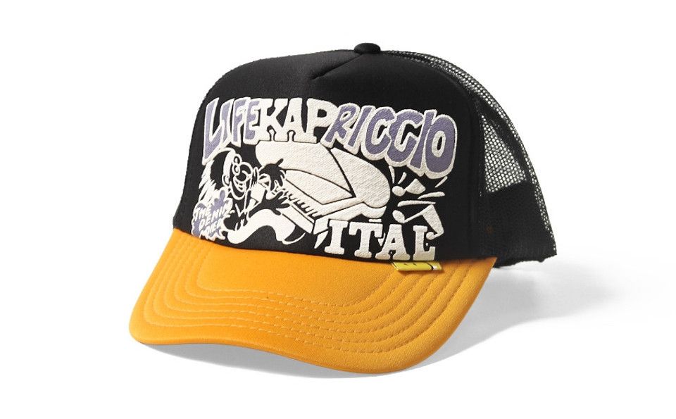 Kapital kapital life kapriccio truck cap hat trucker black yellow Size ONE SIZE - 6 Thumbnail