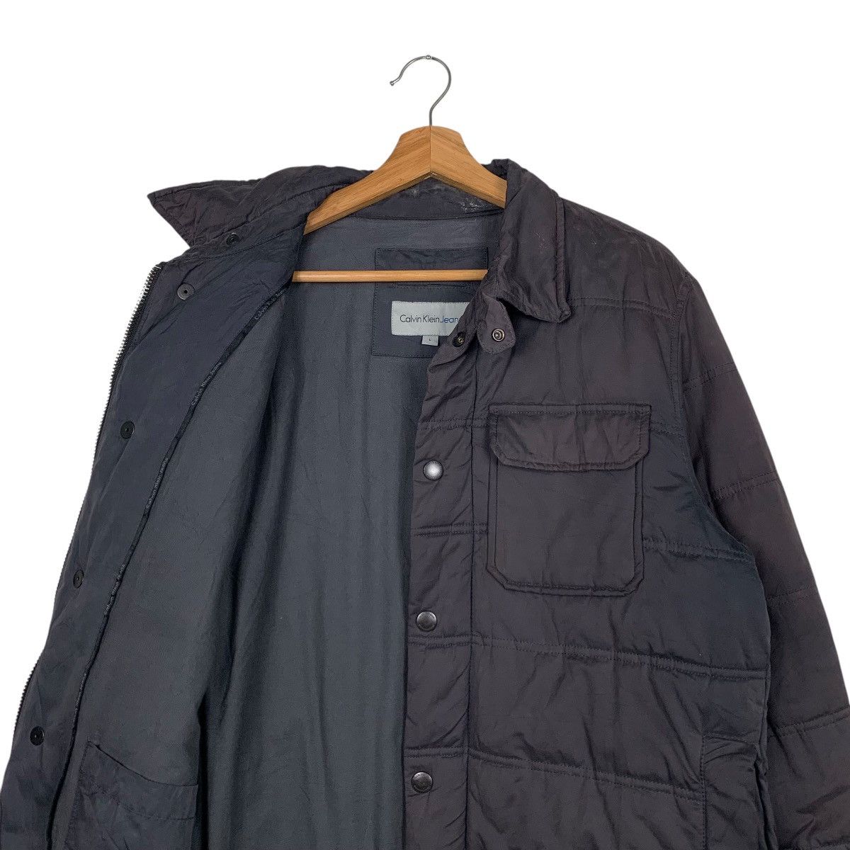 Calvin Klein CALVIN KLEIN Collared Snap Button Puffer Jacket #1868-C81 Size US L / EU 52-54 / 3 - 10 Thumbnail
